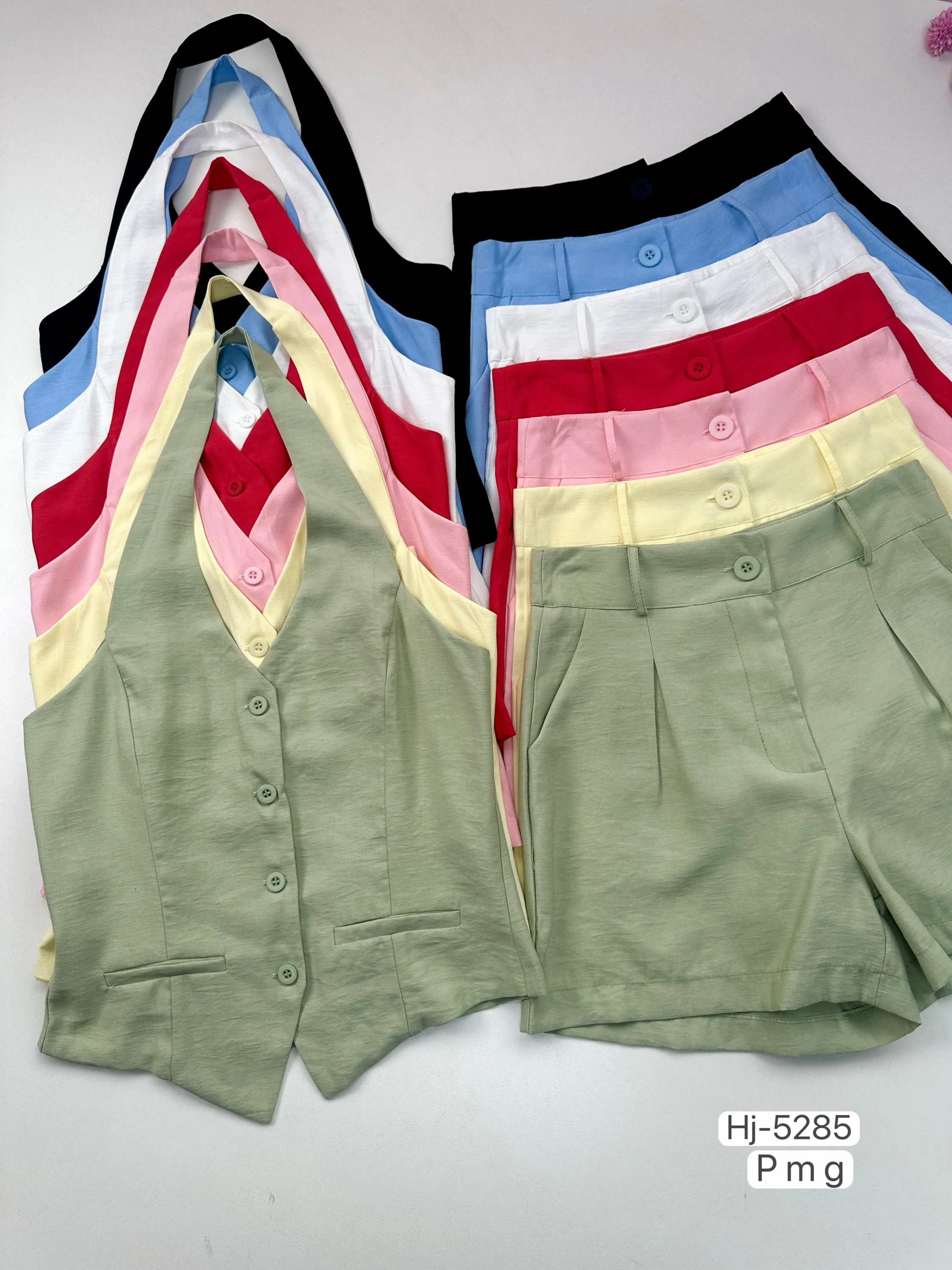 Conjunto Feminino Colete e Short Alfaiataria (5285)