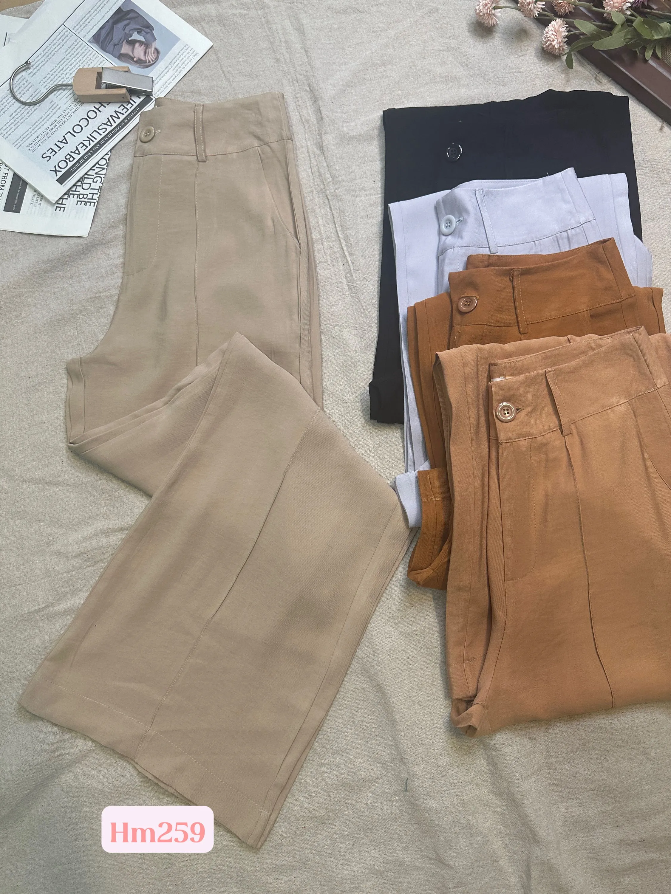 Calça pantalona em alfaiataria