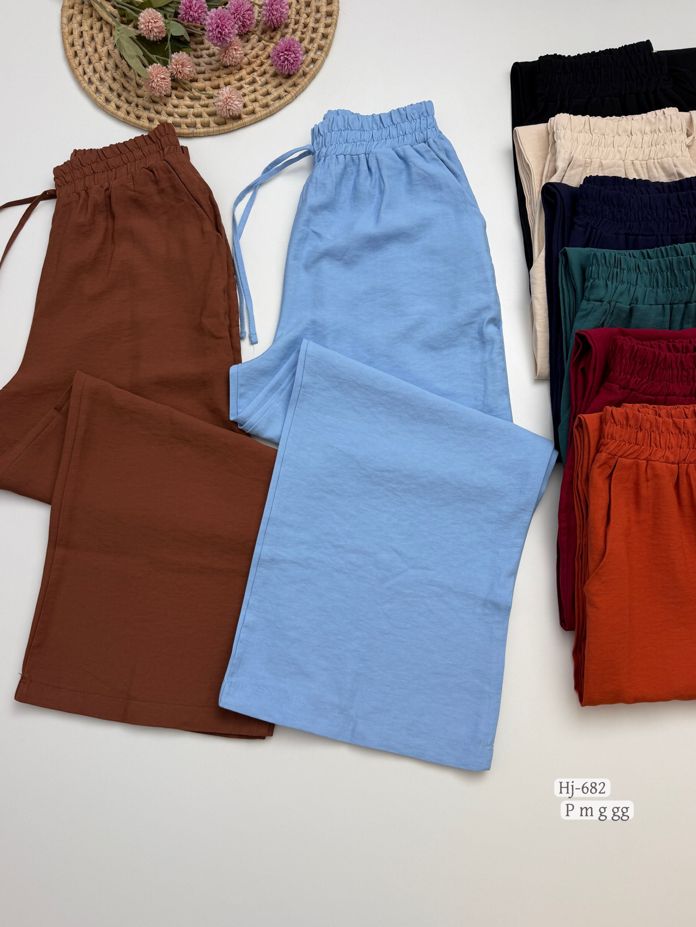 Calça Pantalona Feminina com Cós Elástico