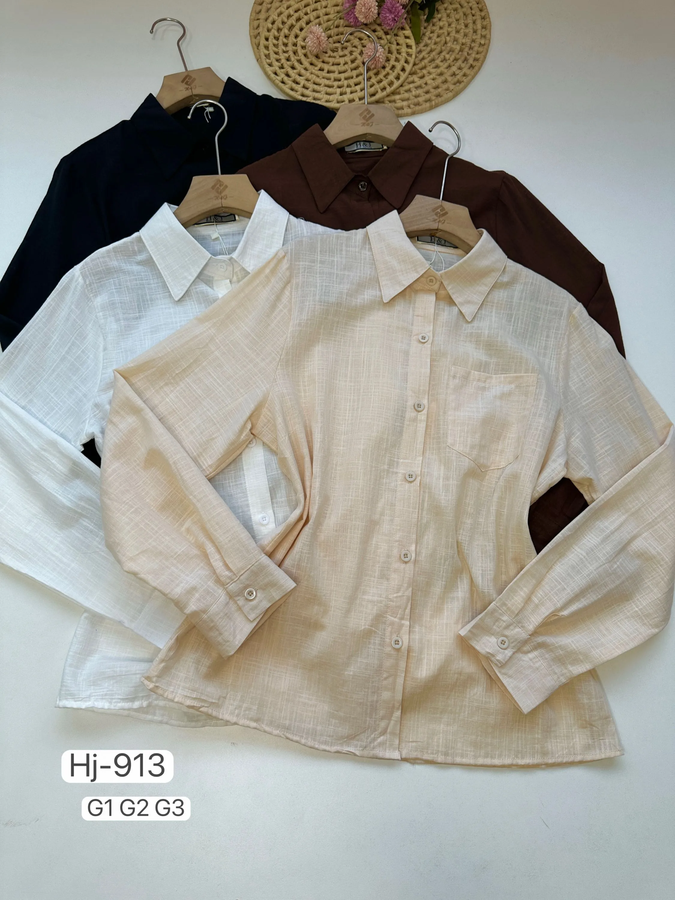 Camisa Social Feminina PLUS SAIZ Manga Longa (F913)