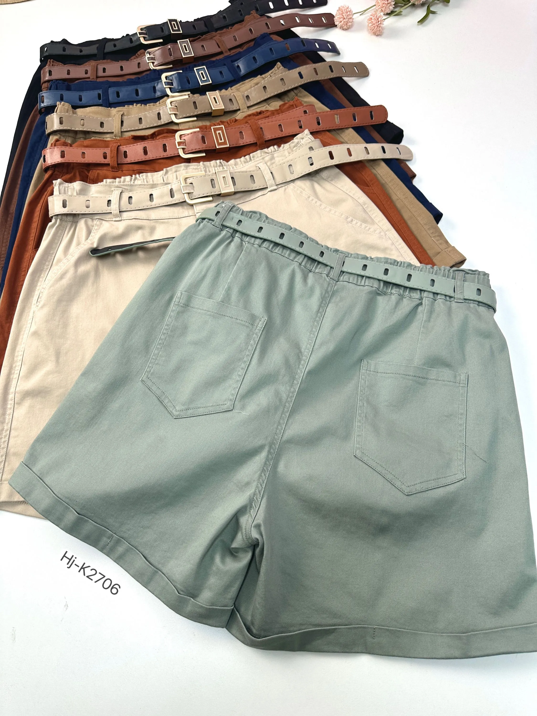 Short Feminino de Sarja com Cinto (k2706)