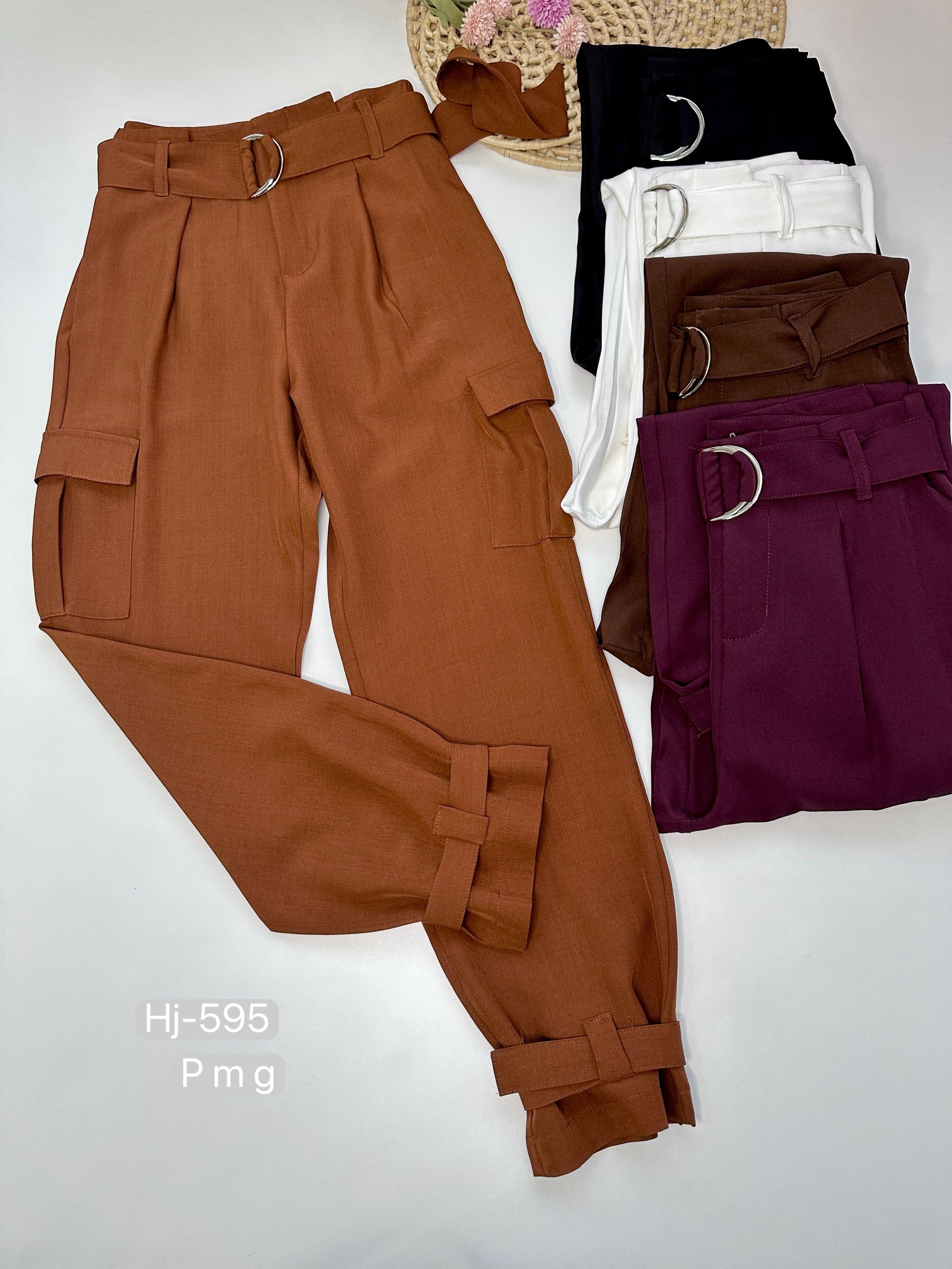Calça Cargo Feminina com Cinto (595)