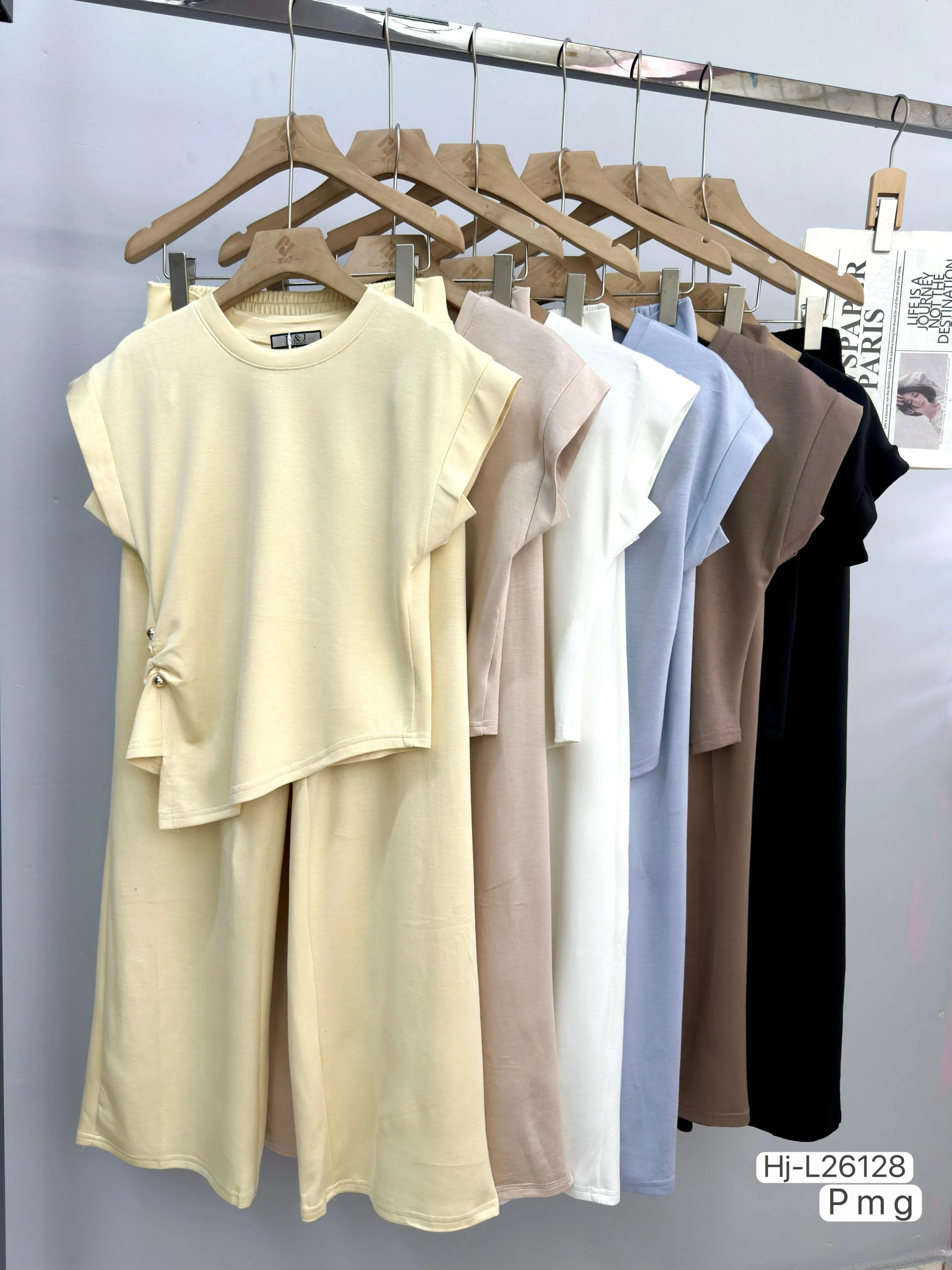 Conjunto feminino comfy com detalhe franzido (L26128)