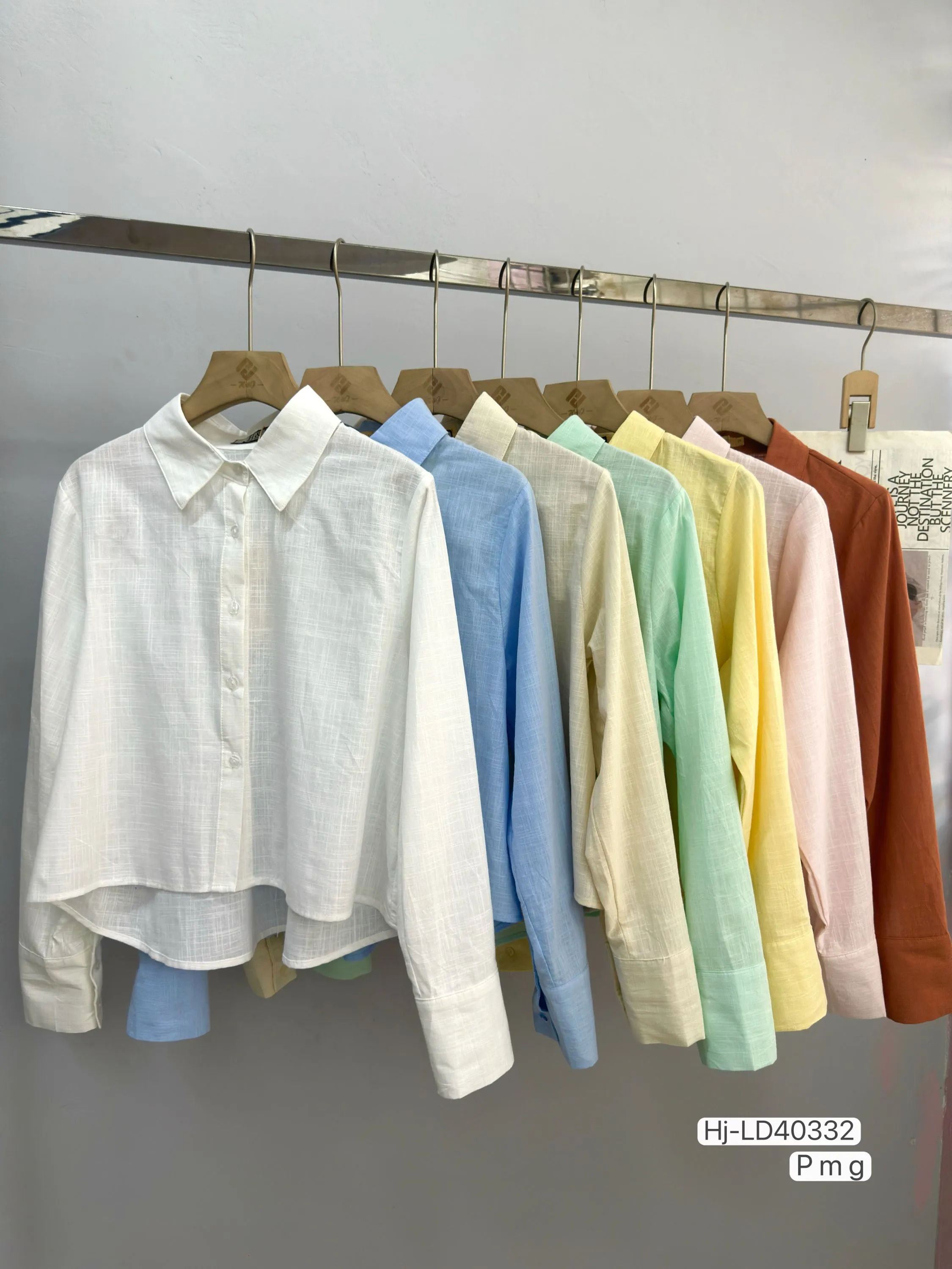 Camisa feminina leve manga longa (LD40332)