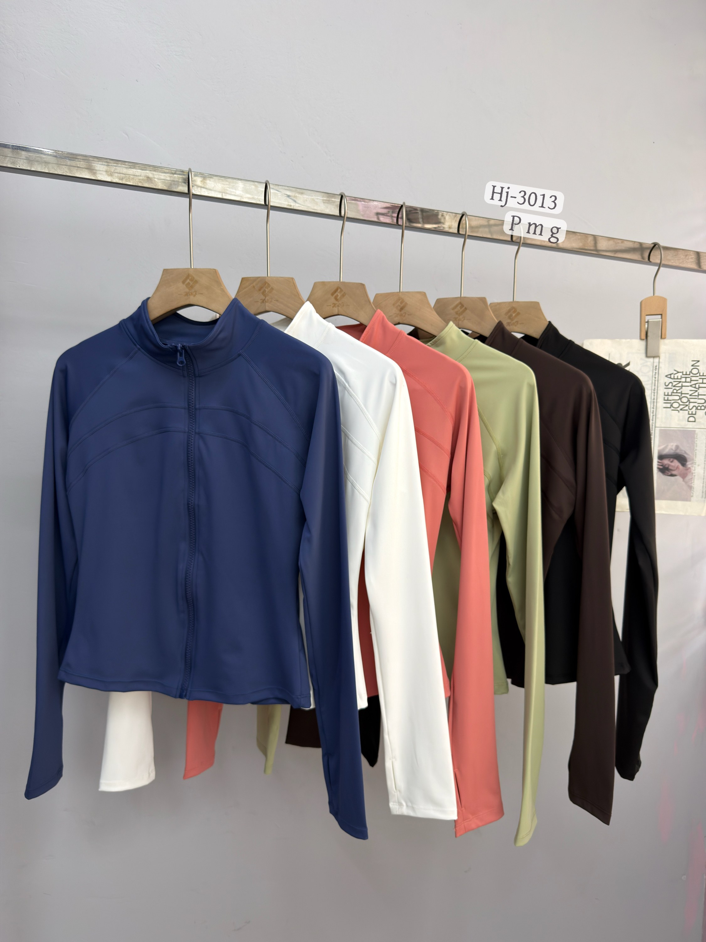 Jaqueta Fitness Cropped com Zíper Manga Longa (HJ3013)