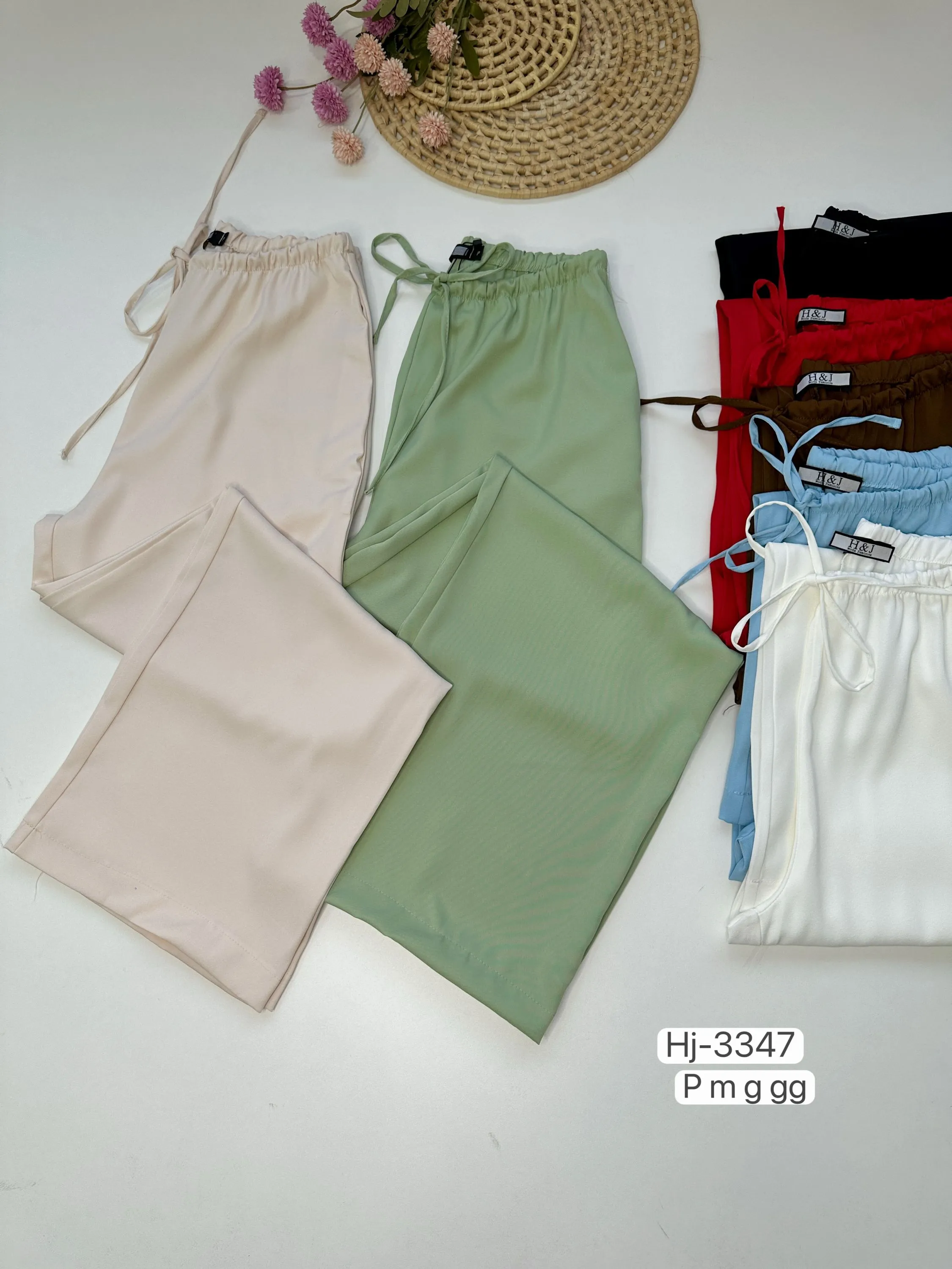 Calça Feminina Reta com Cós Elástico (3347)