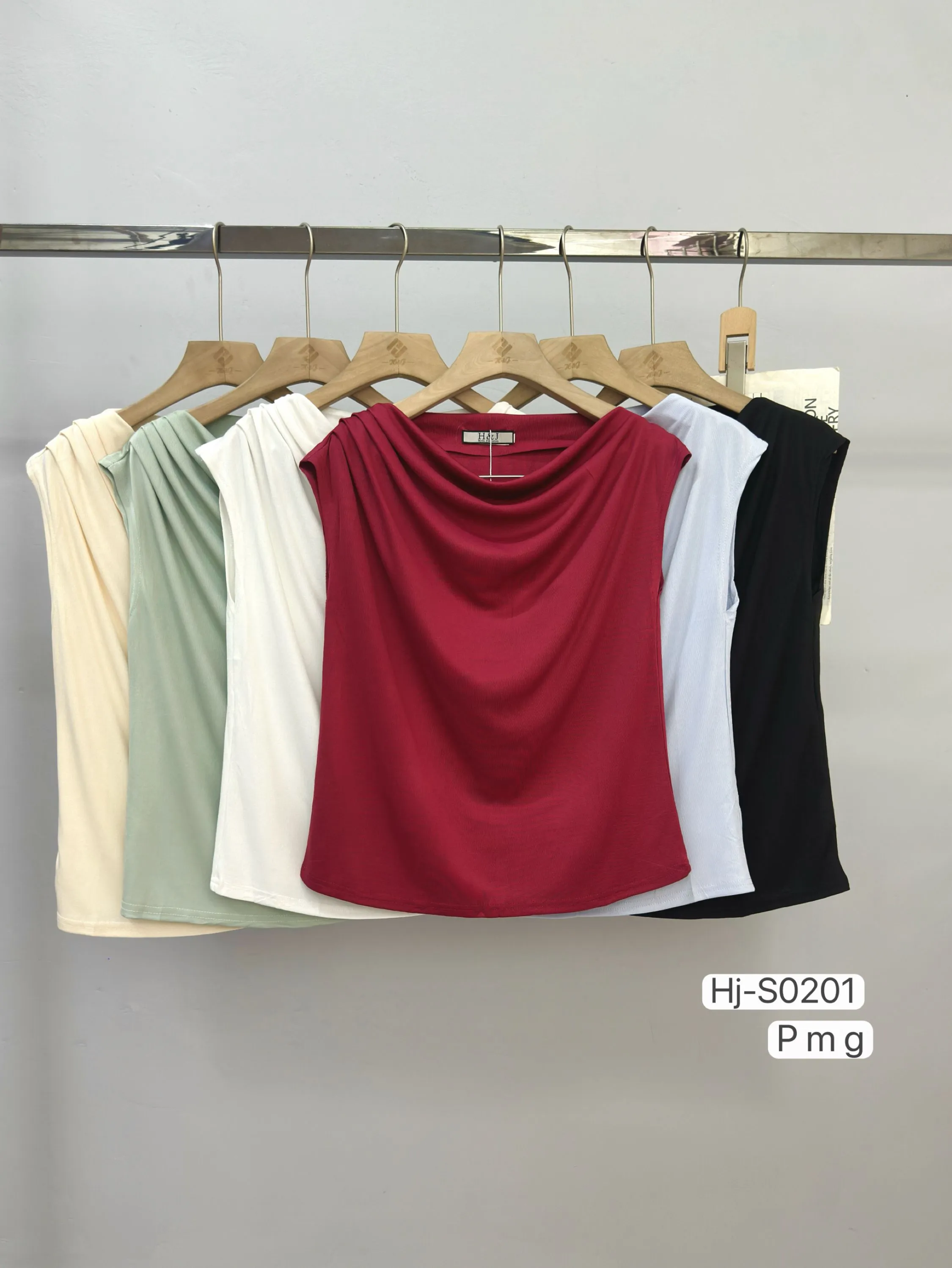 Blusa Feminina Gola Drapeada Sem Manga (S0201)