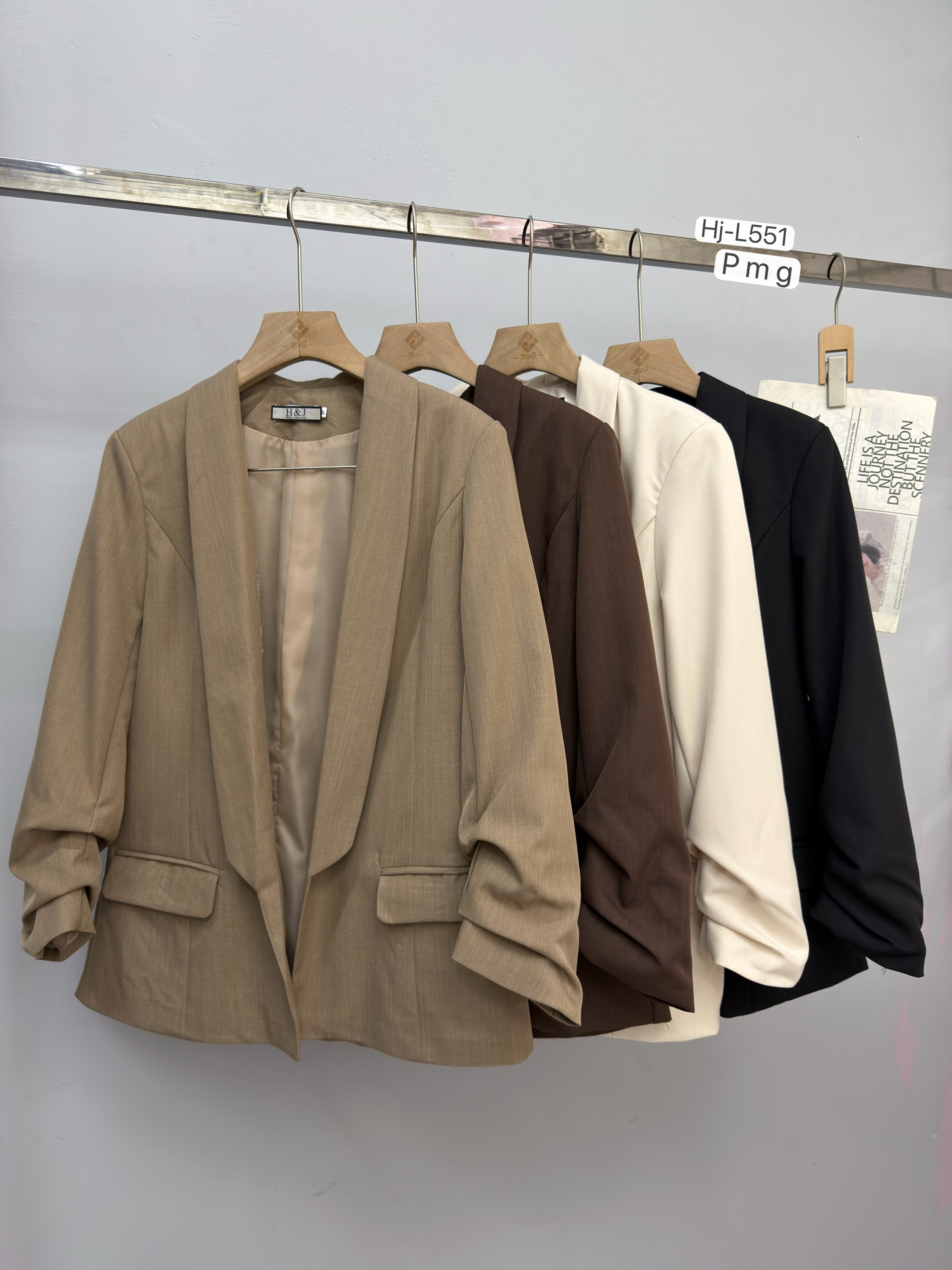 Blazer Feminino Alfaiataria Manga Franzida (L551)