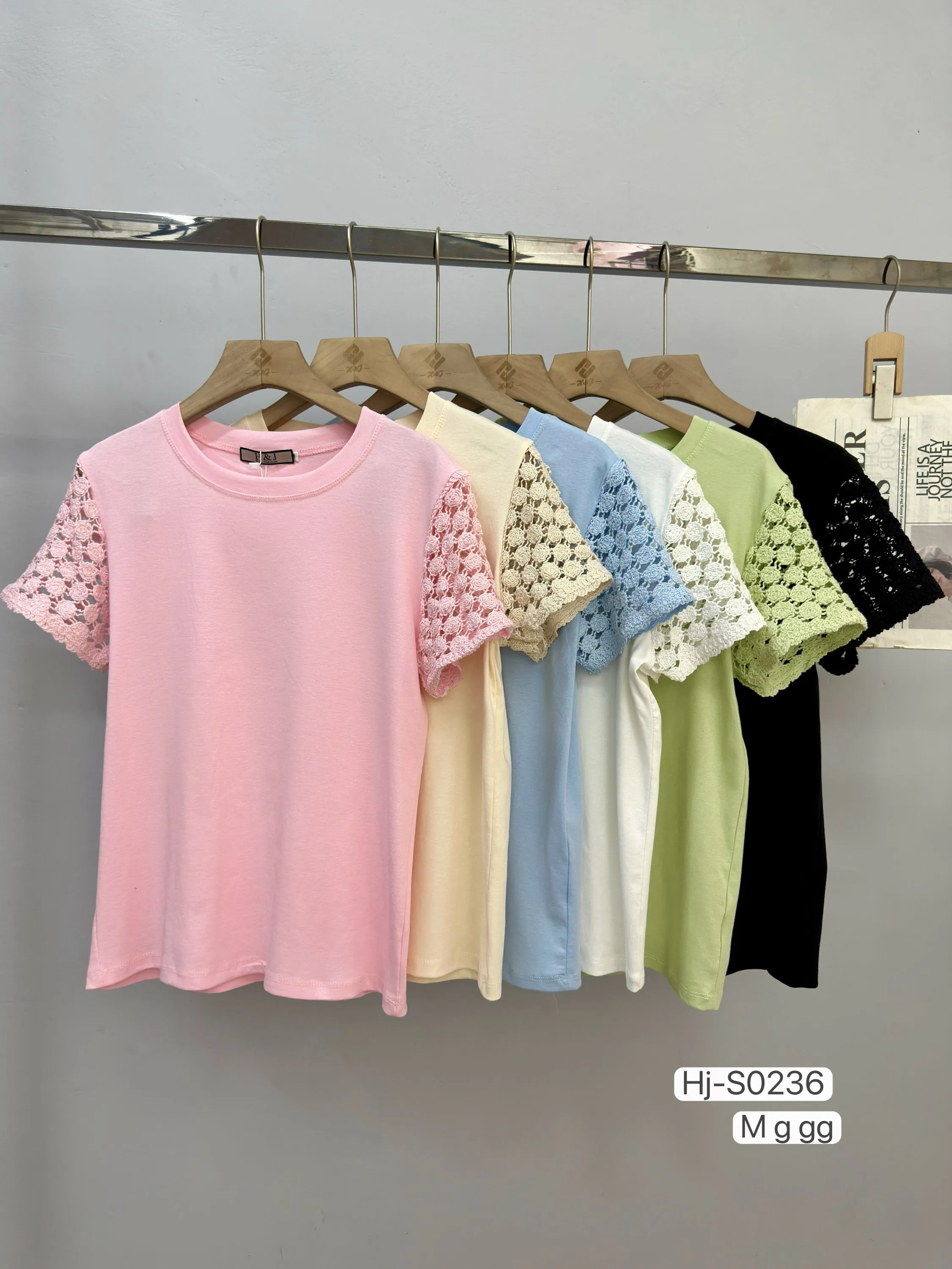 Blusa Feminina Básica com Manga em Renda (S0236)