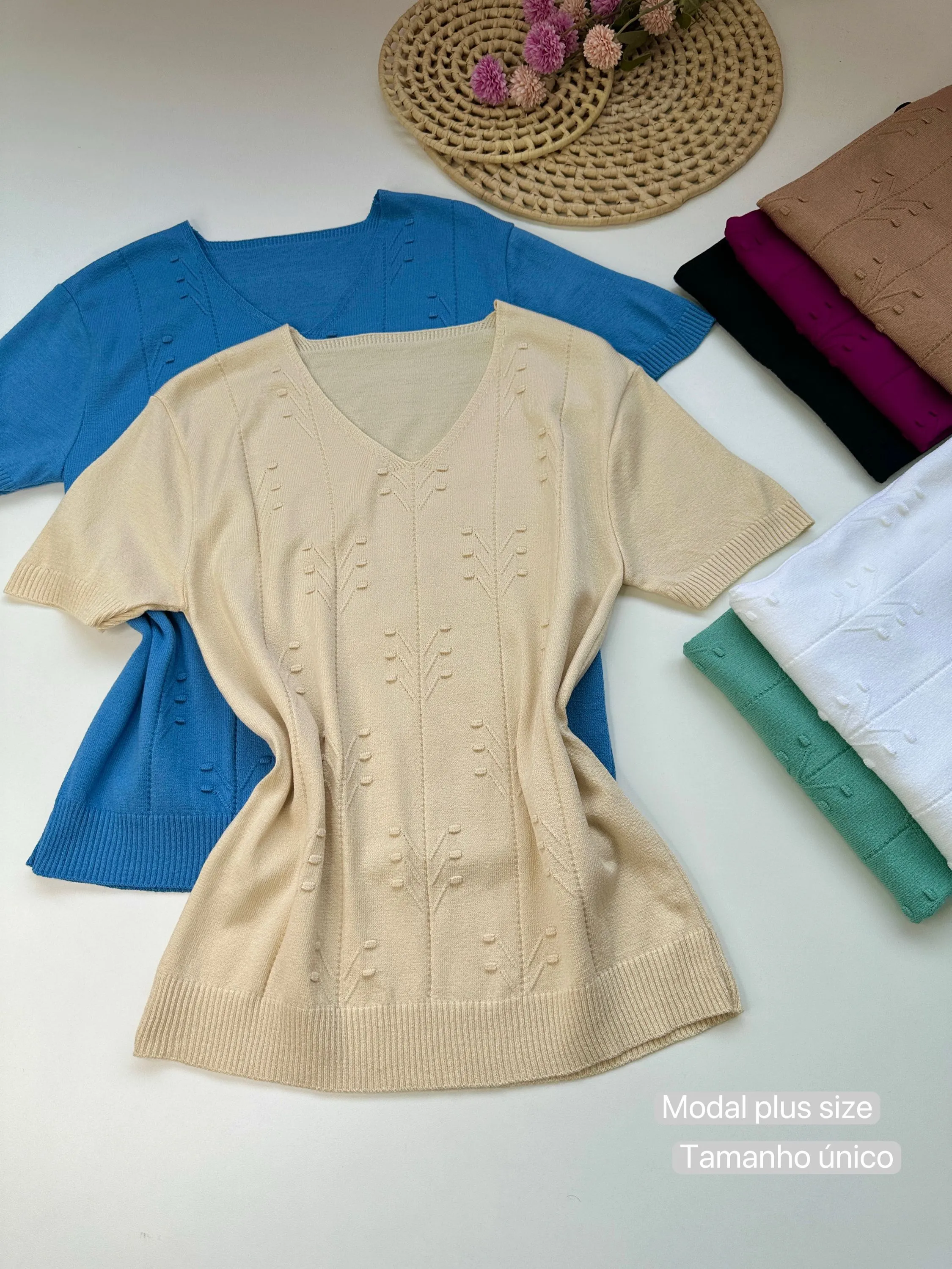 Blusa Tricot Modal Plus Size