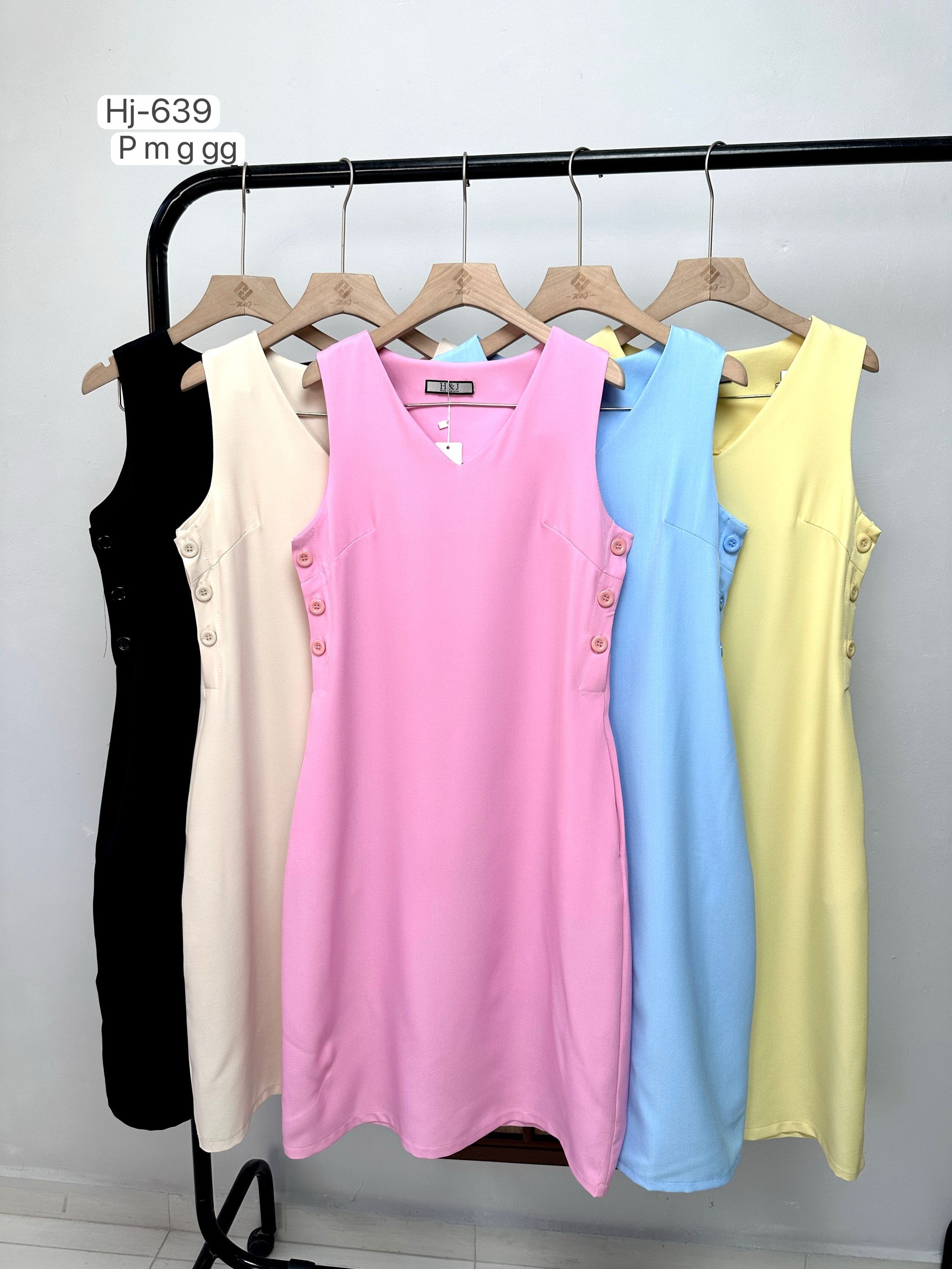 Vestido Feminino Regata com Botões Laterais (639)