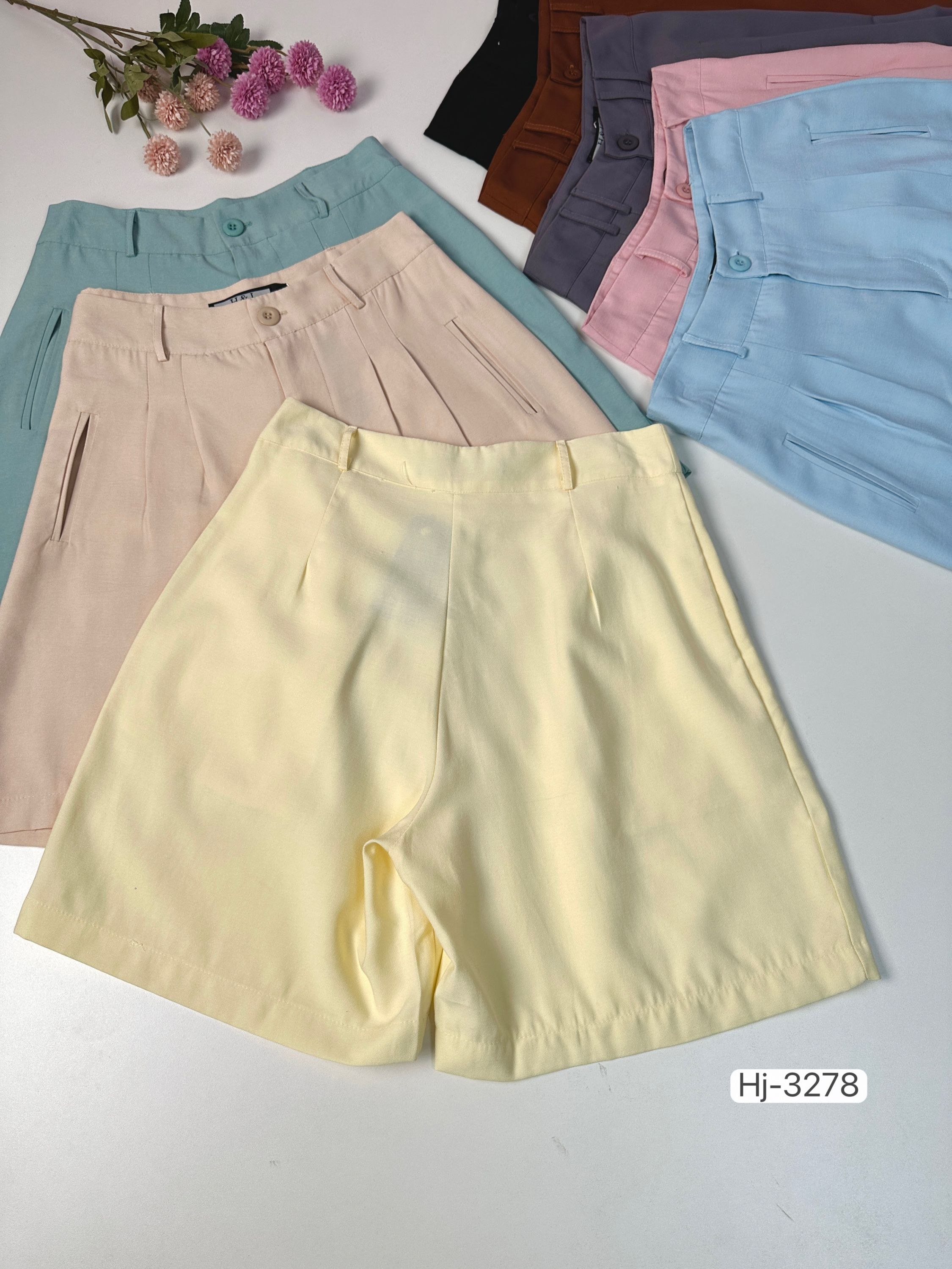 Short Alfaiataria com Pregas e Bolsos Laterais (3278)