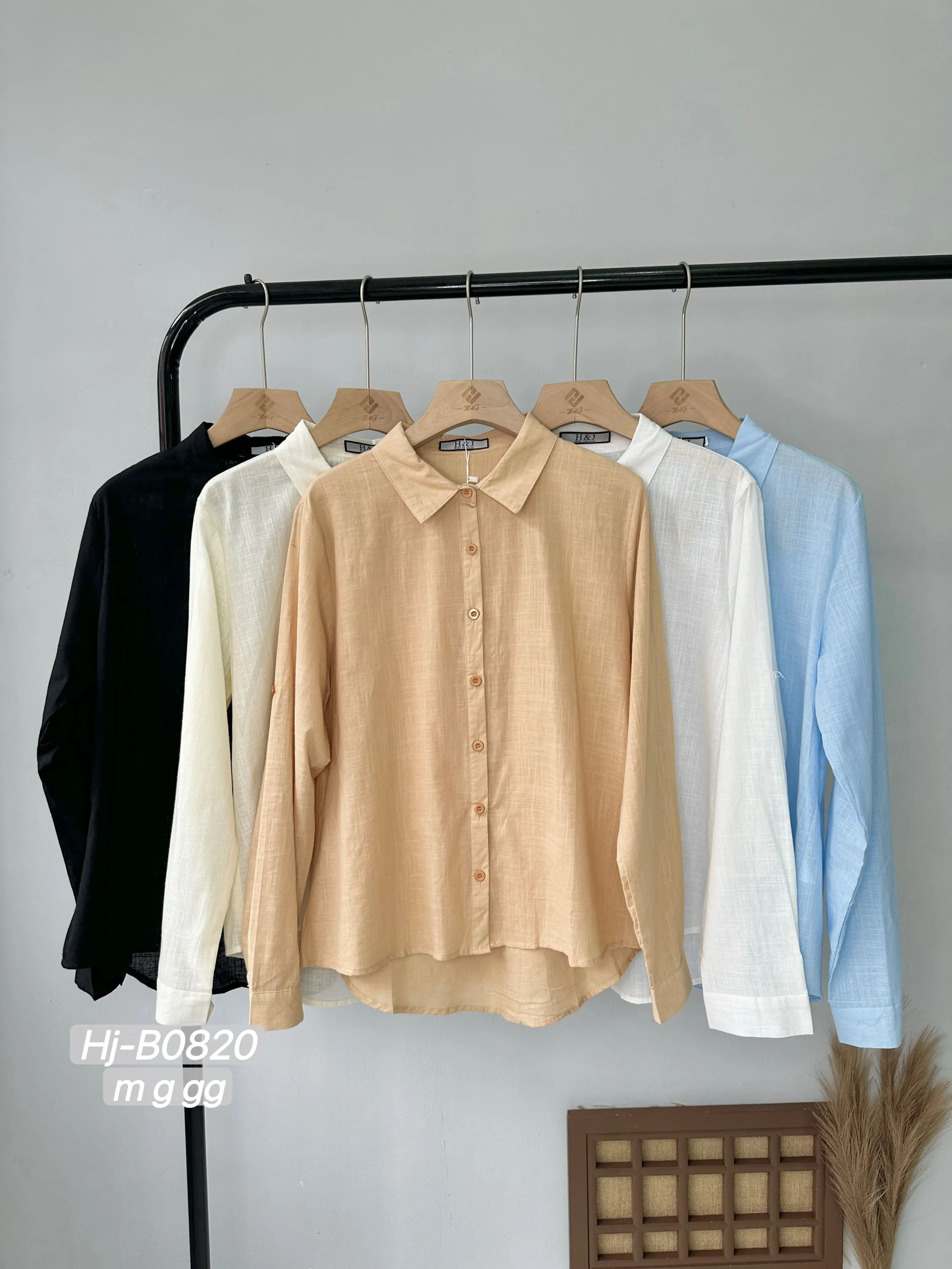 Camisa de linho Casual em Tecido Leve  (B0820)