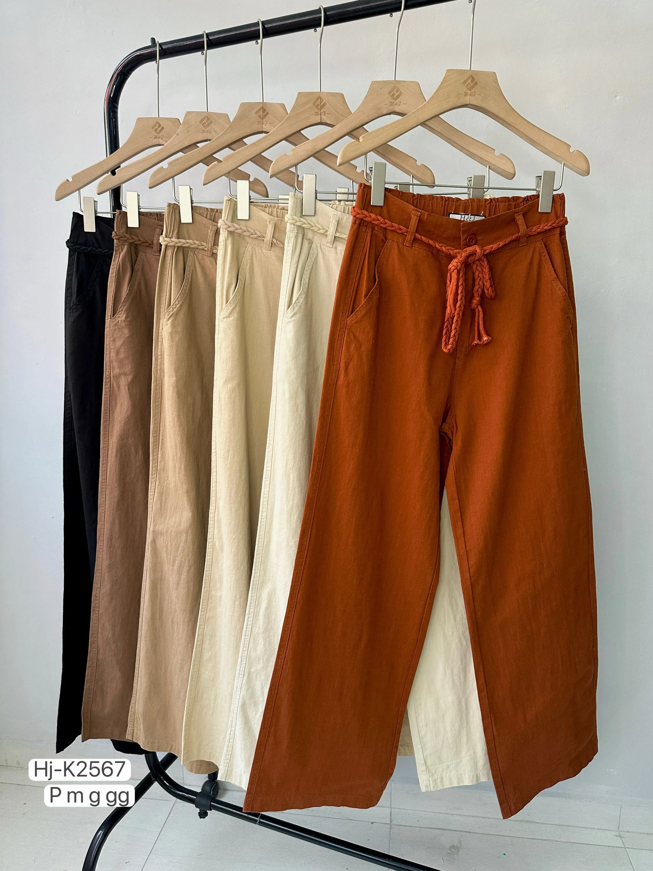 Calça pantalona de linho
