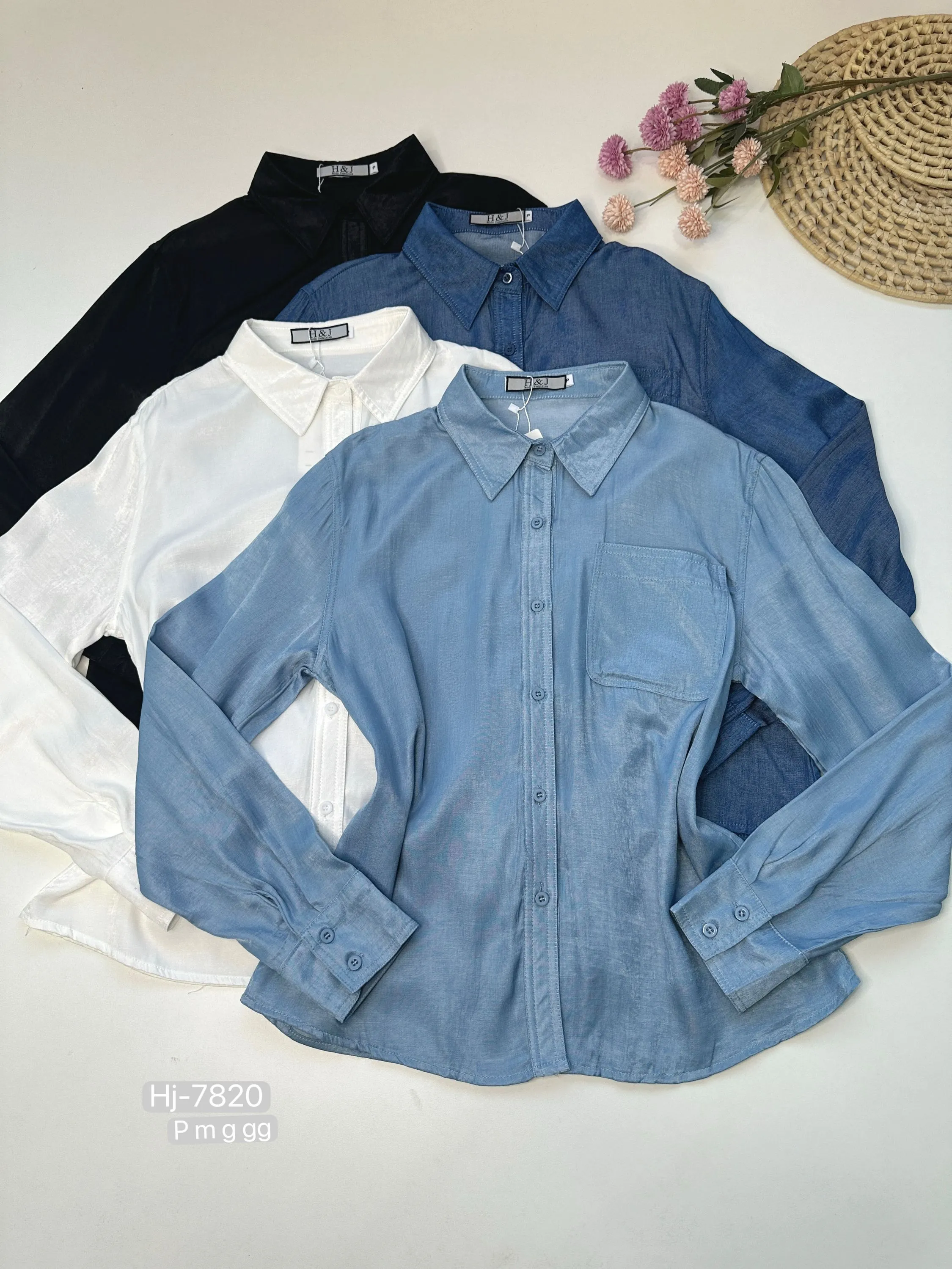 Camisa Manga Longa em Tecido Leve (L7820)