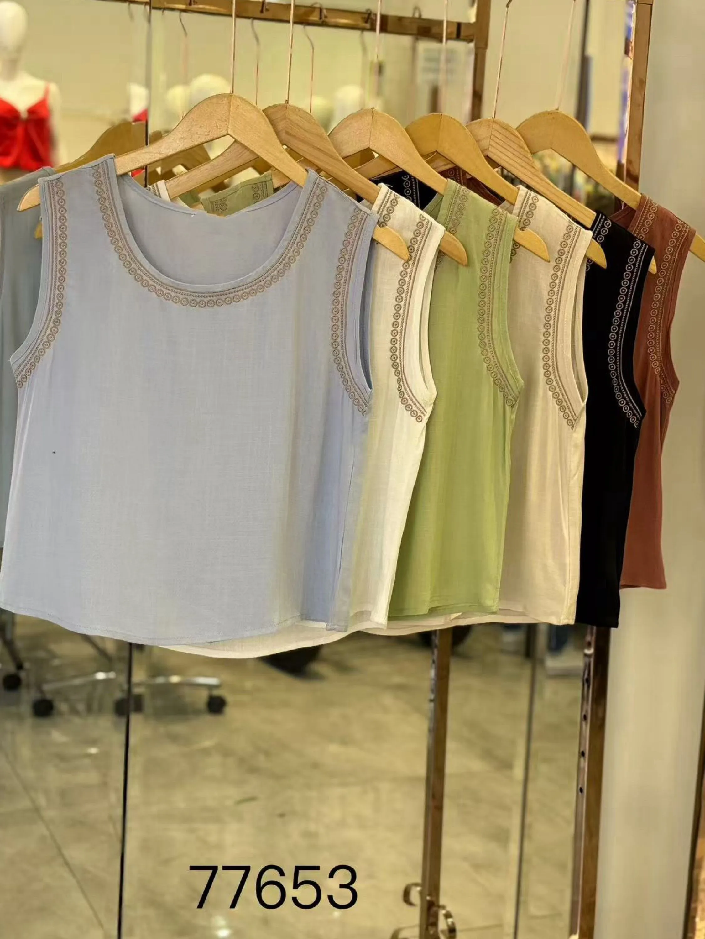 Regata viscose com linho importado Feng