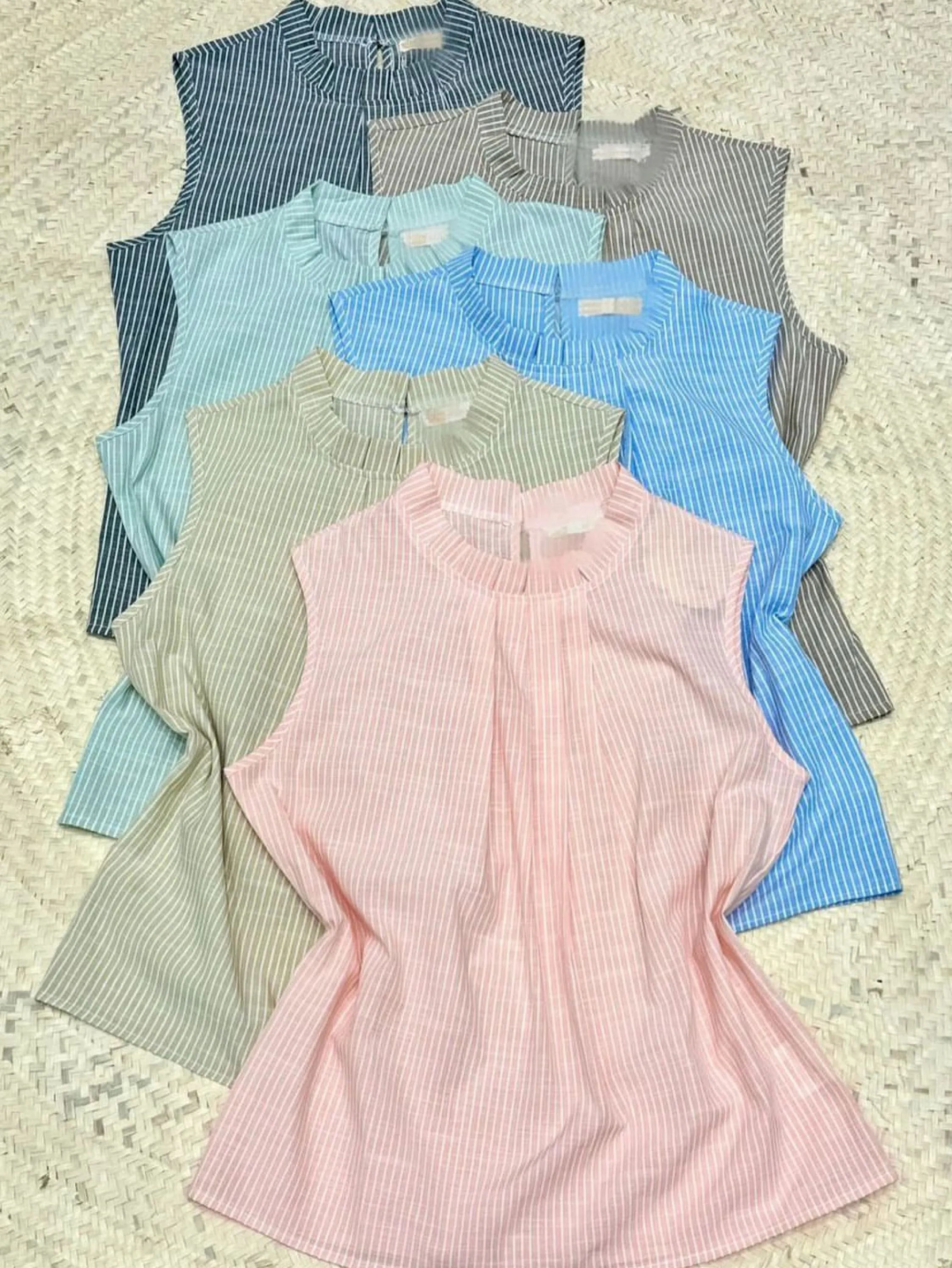 Blusa linho listrada importado Feng