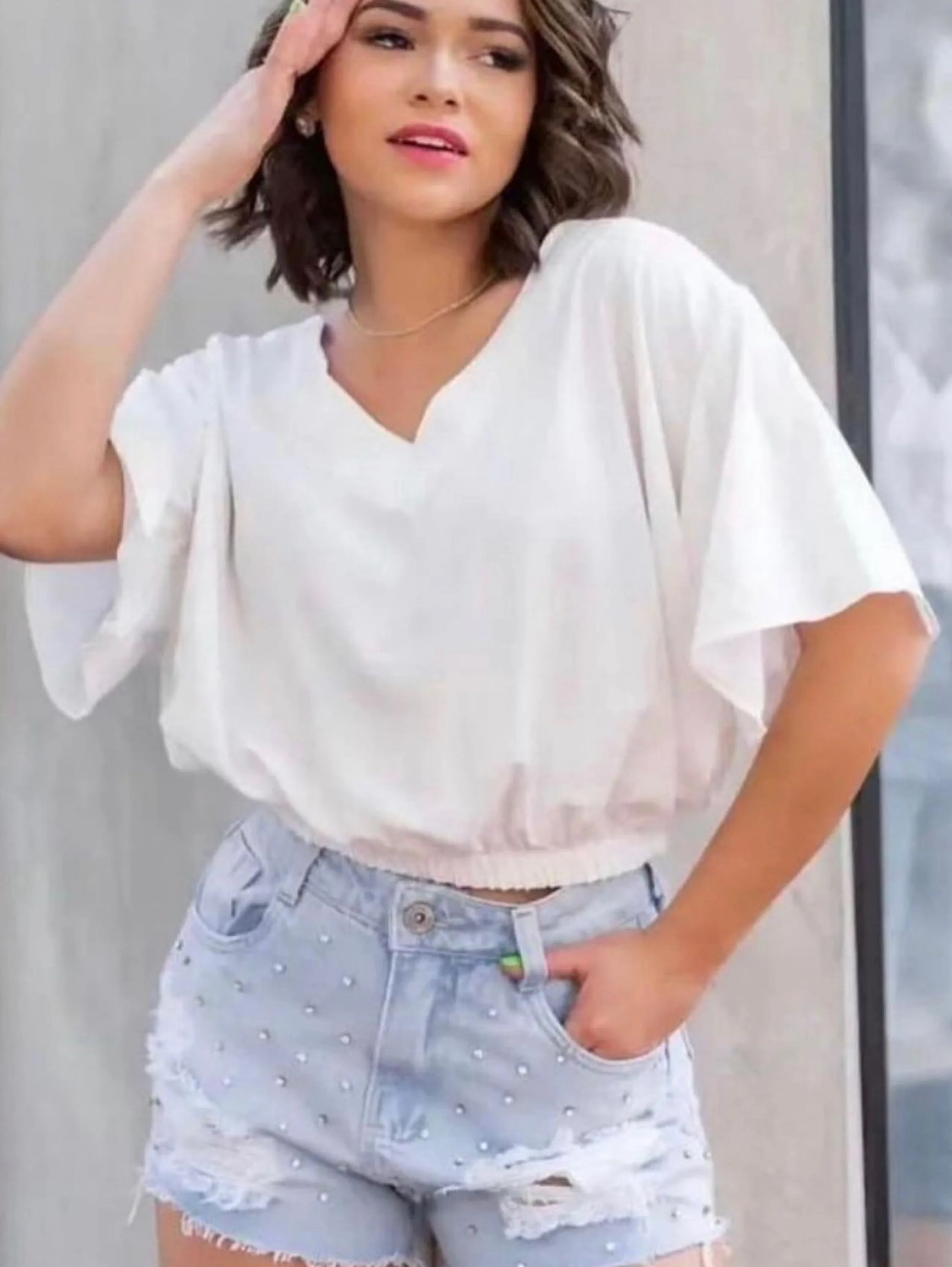 Cropped tecido duna Feng