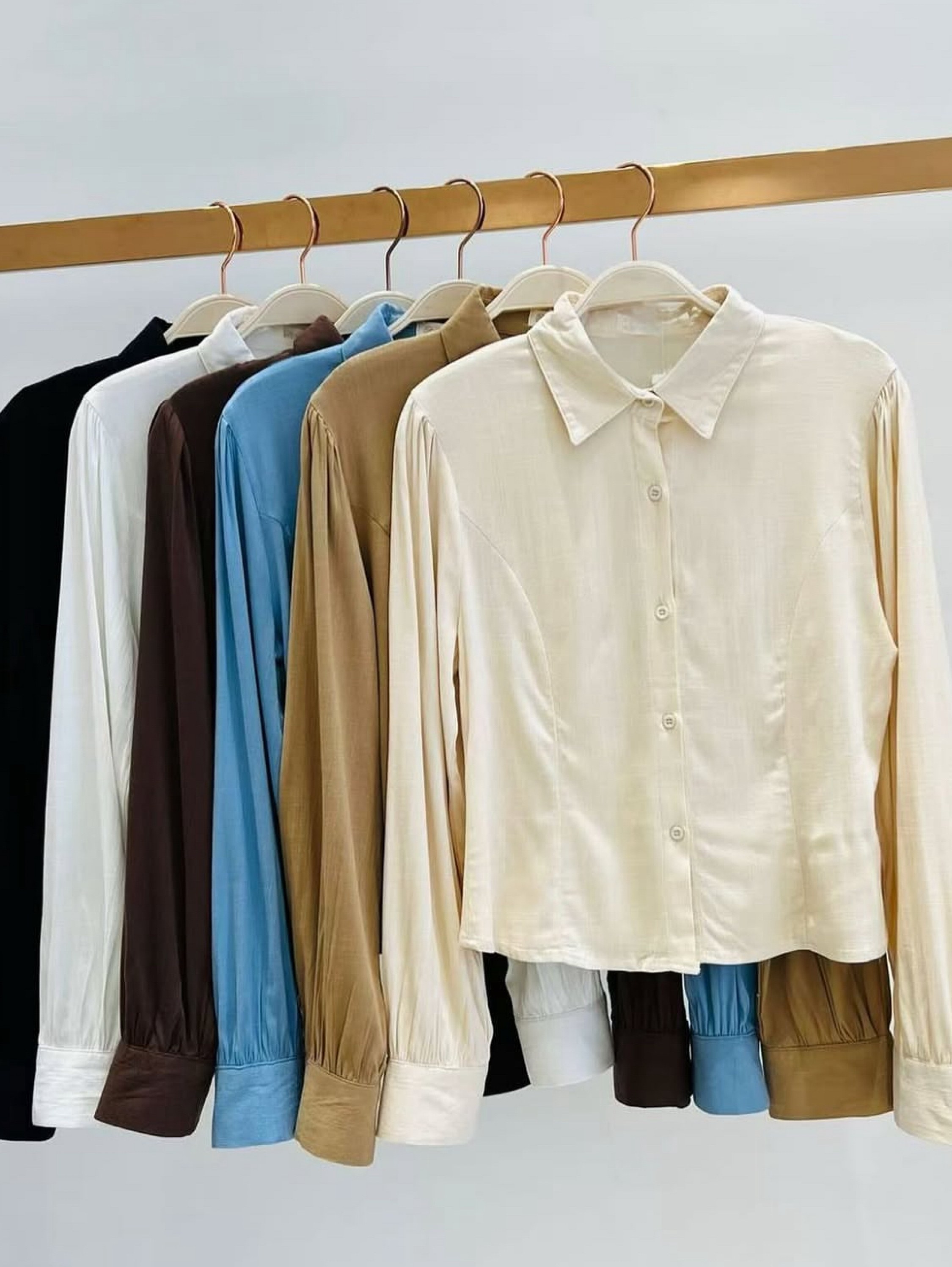 Blusa de camisa linho com elastano importado Feng