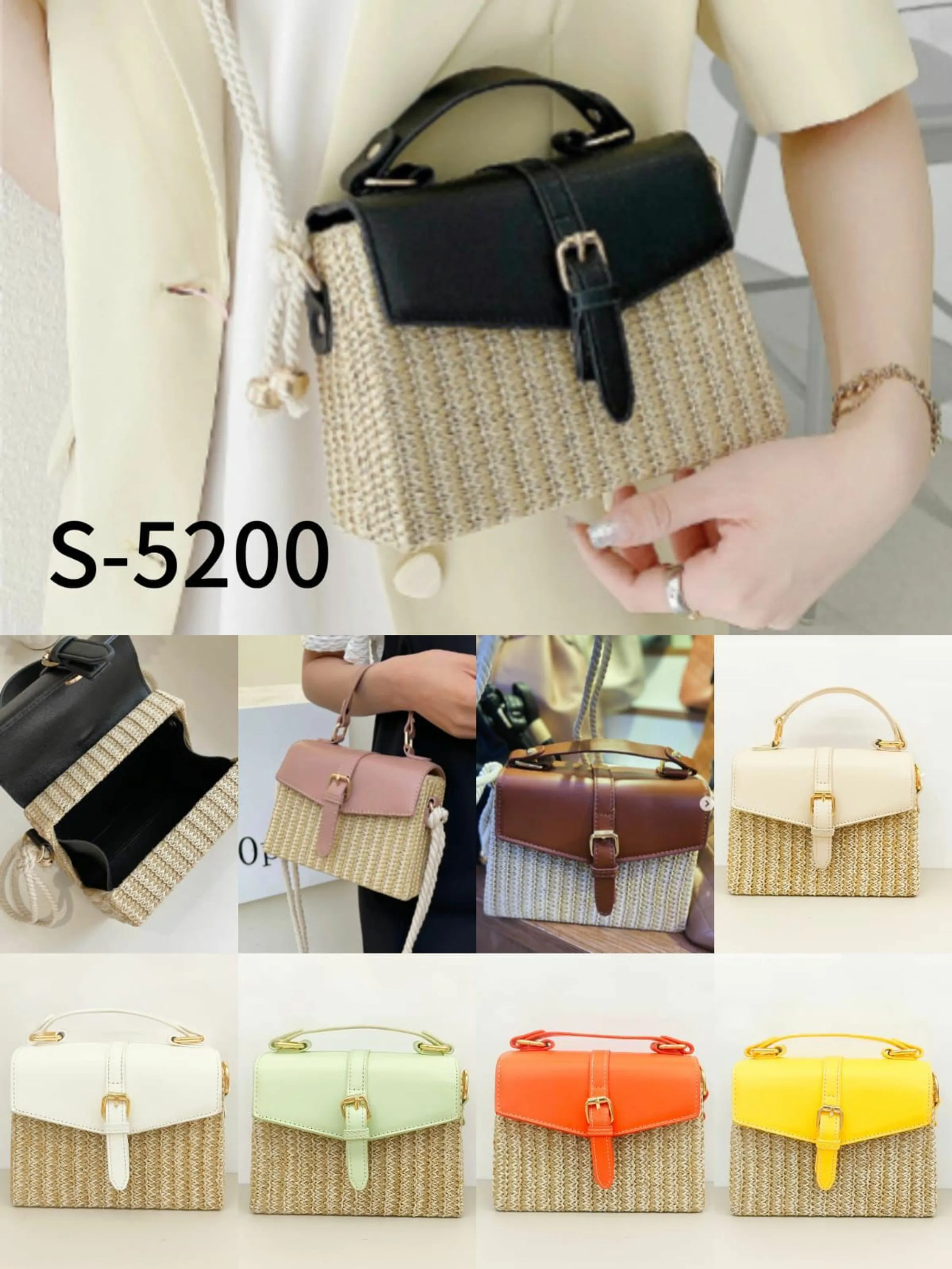 BOLSA DE MÃO E TRANSVERSAL REF: 5200 KIT COM 6 PEÇAS