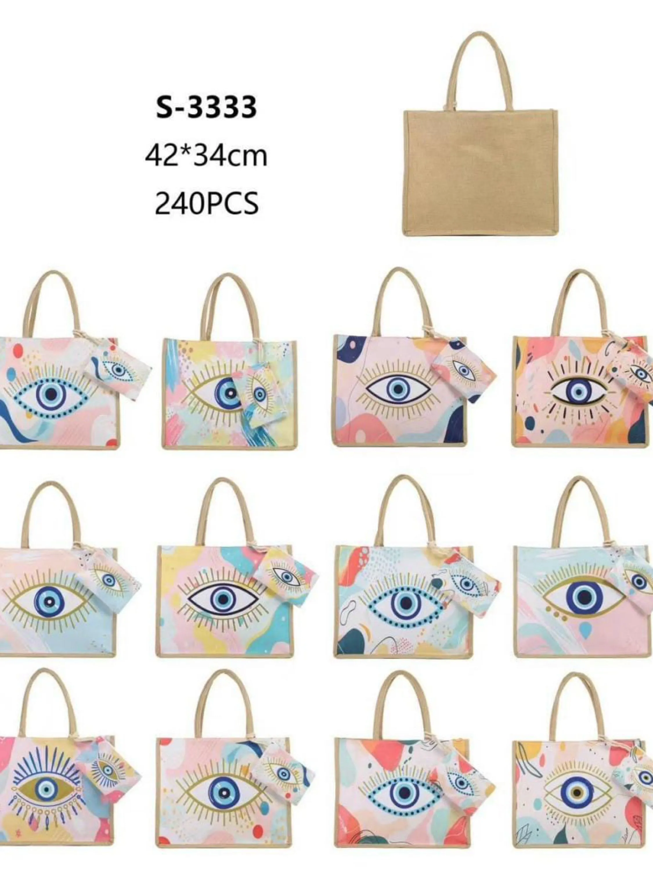 Bolsa de olho grego REF:3333 KIT COM 12 peças