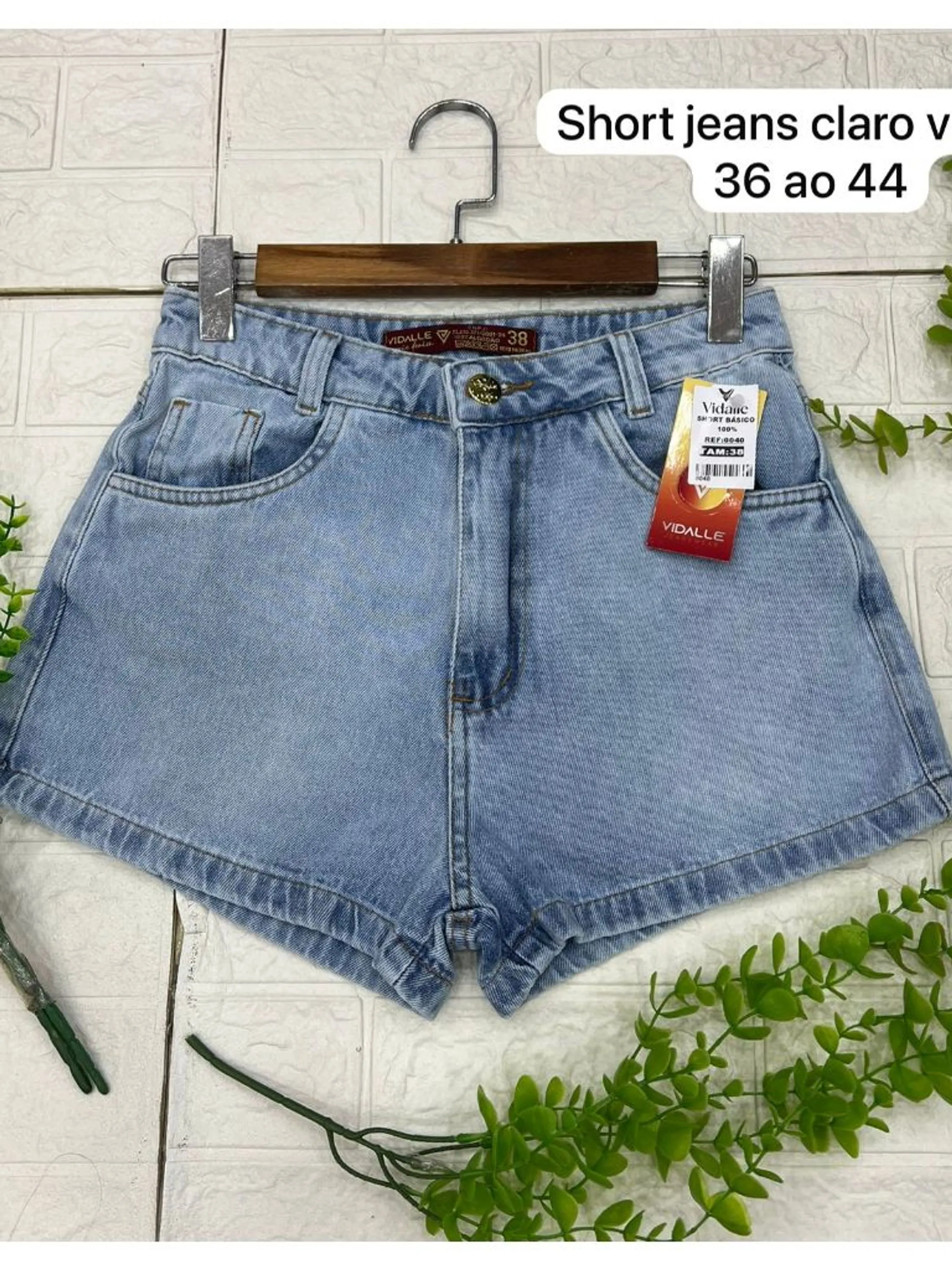 Short Jeans Claro Vidalle Feminino Nova Tendencia