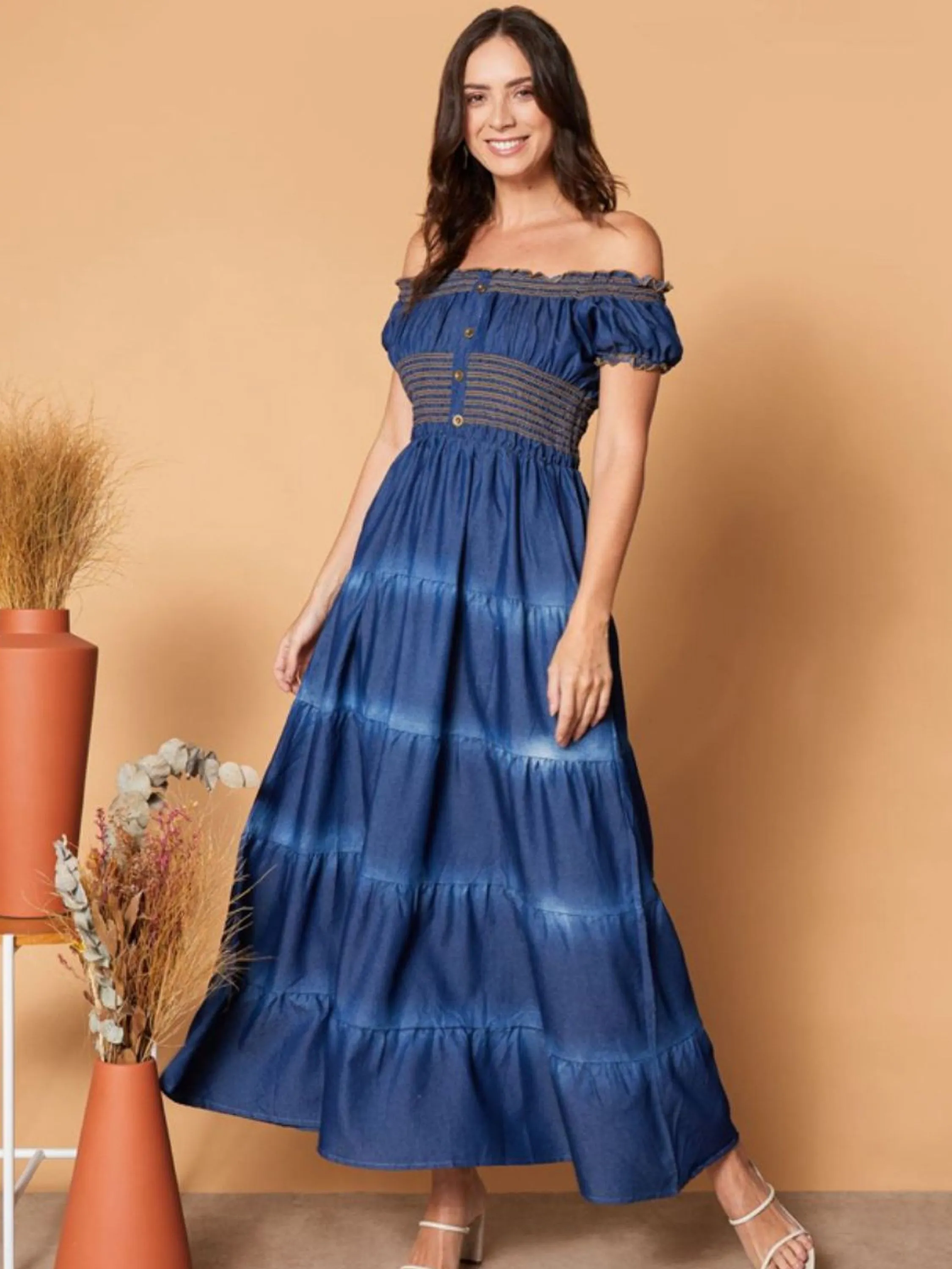 Vestido Longo Feminino Nova Tendencia