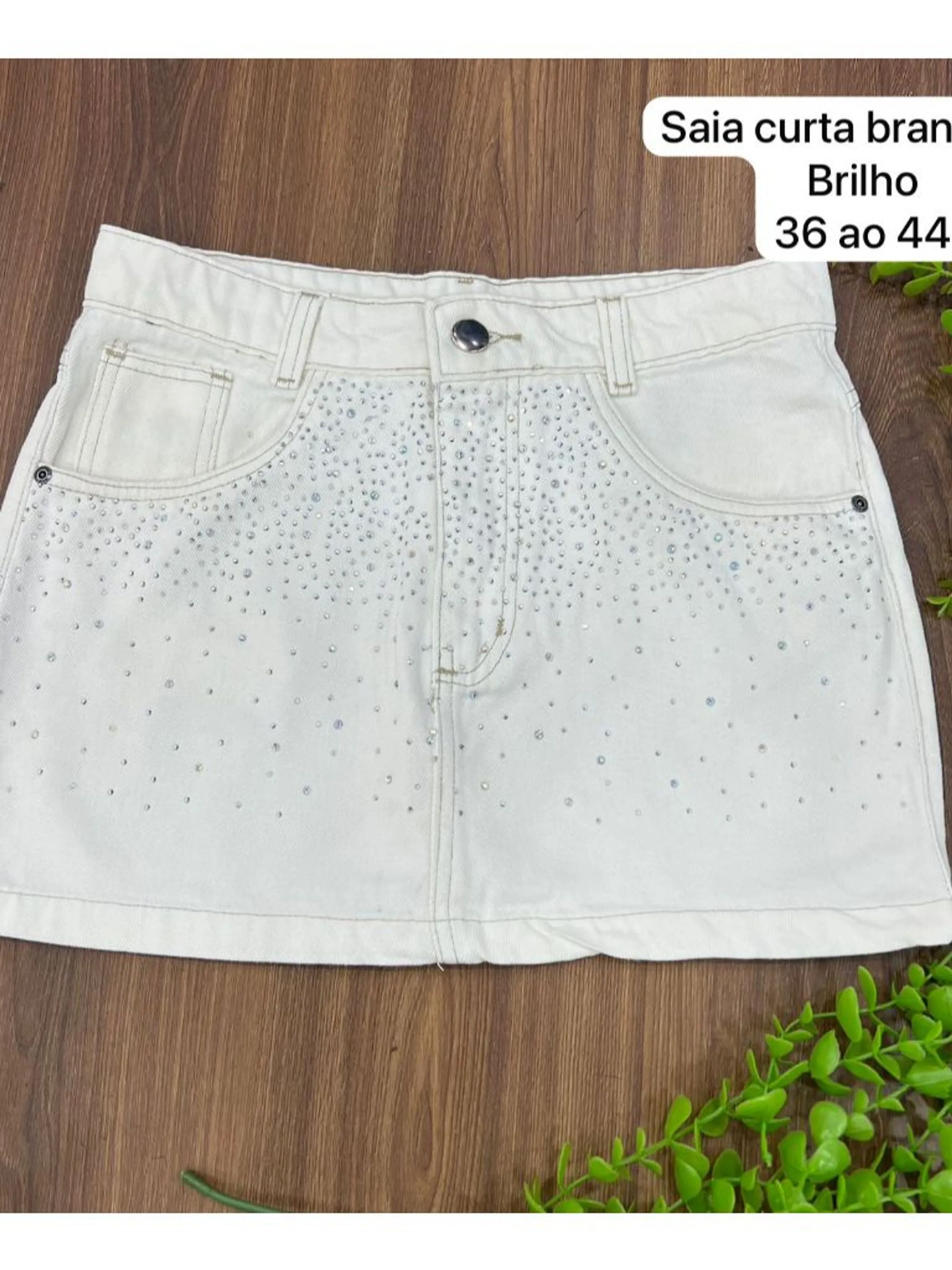 Mini Saia Branca com Brilho