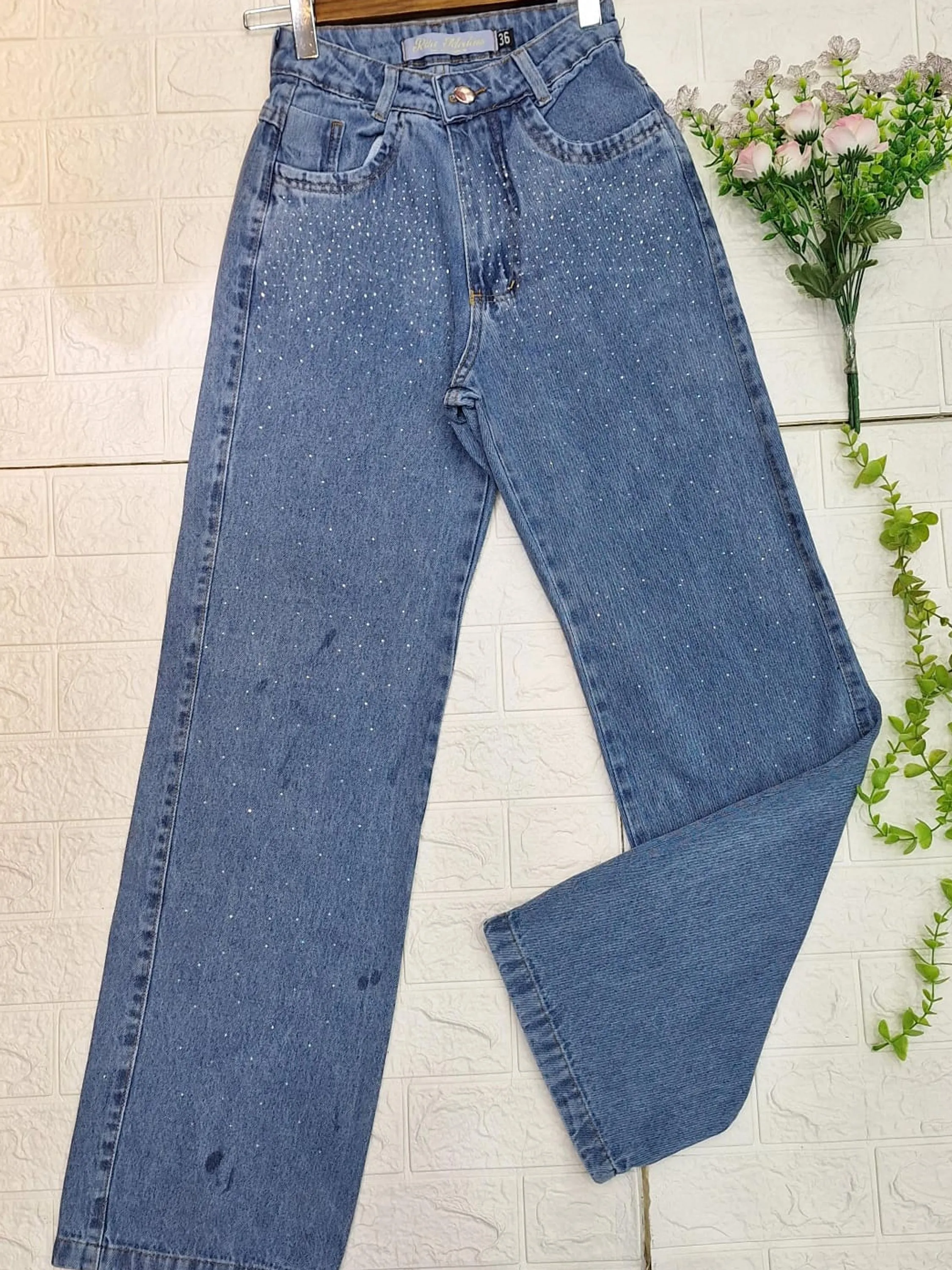 Calça Widleg Com Brilho