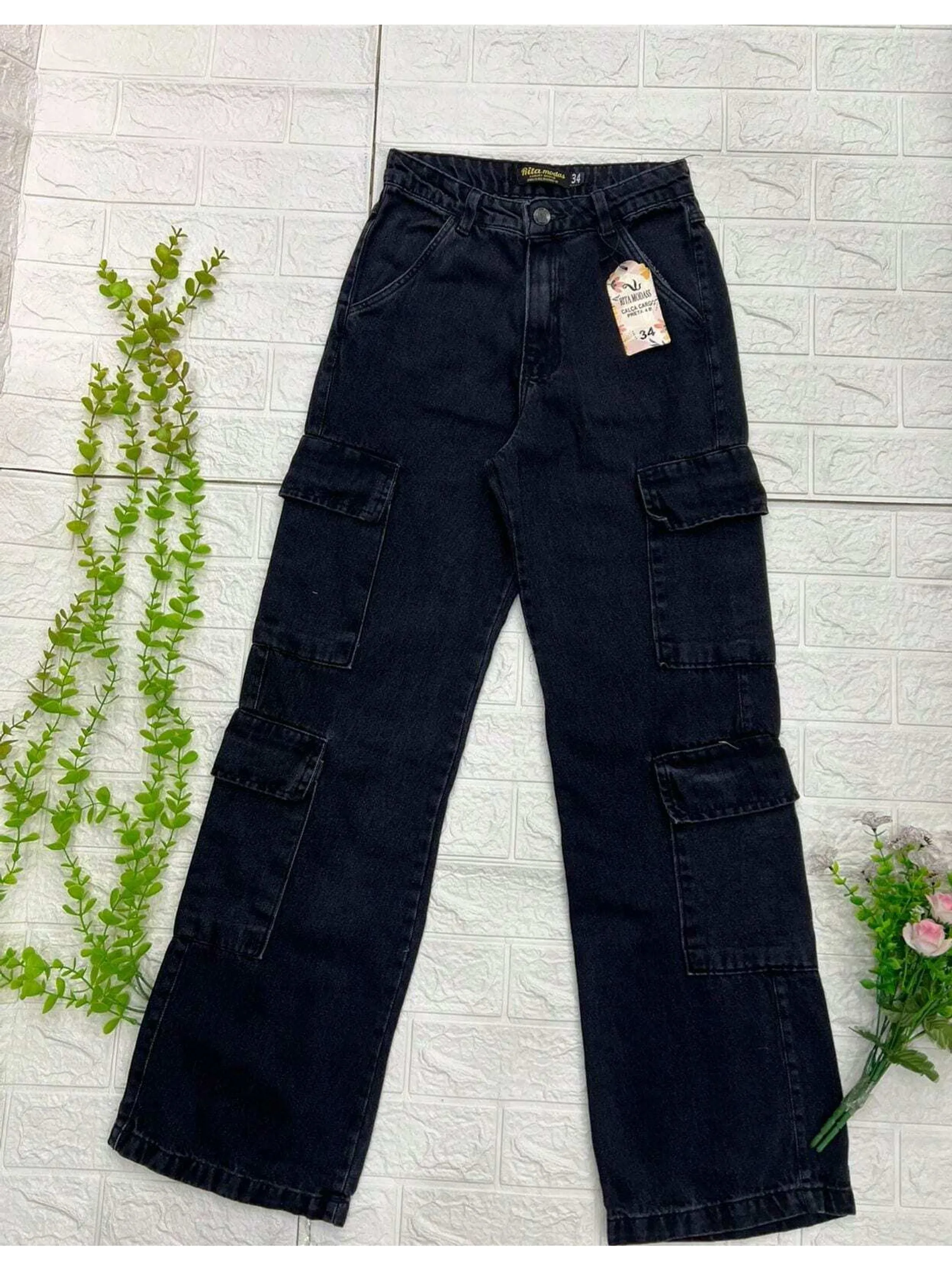 Calça Feminina Cargo Preta