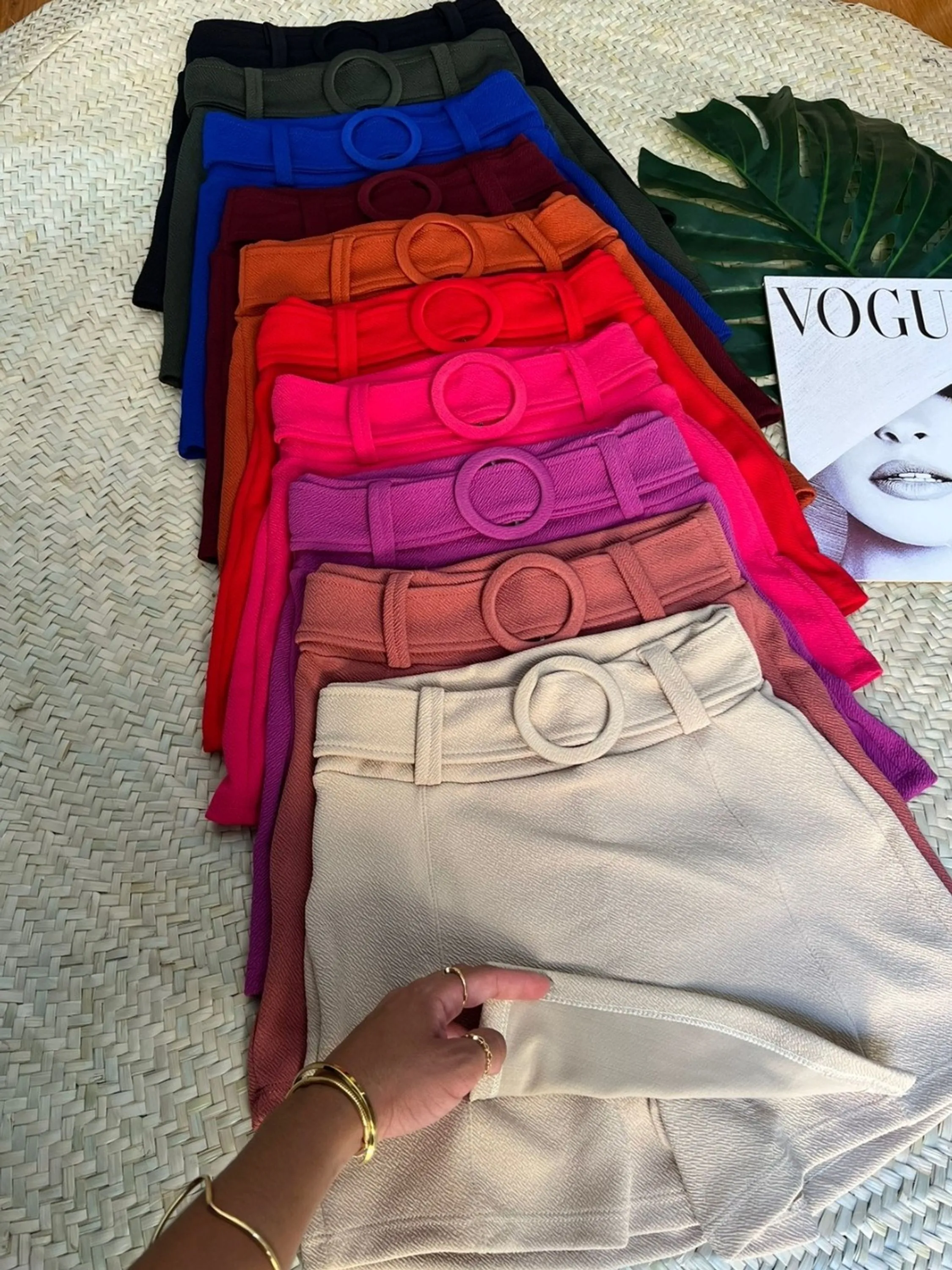 Shorts Saia Malha Crepe Cores Lisas Fashion Moda Blogueira