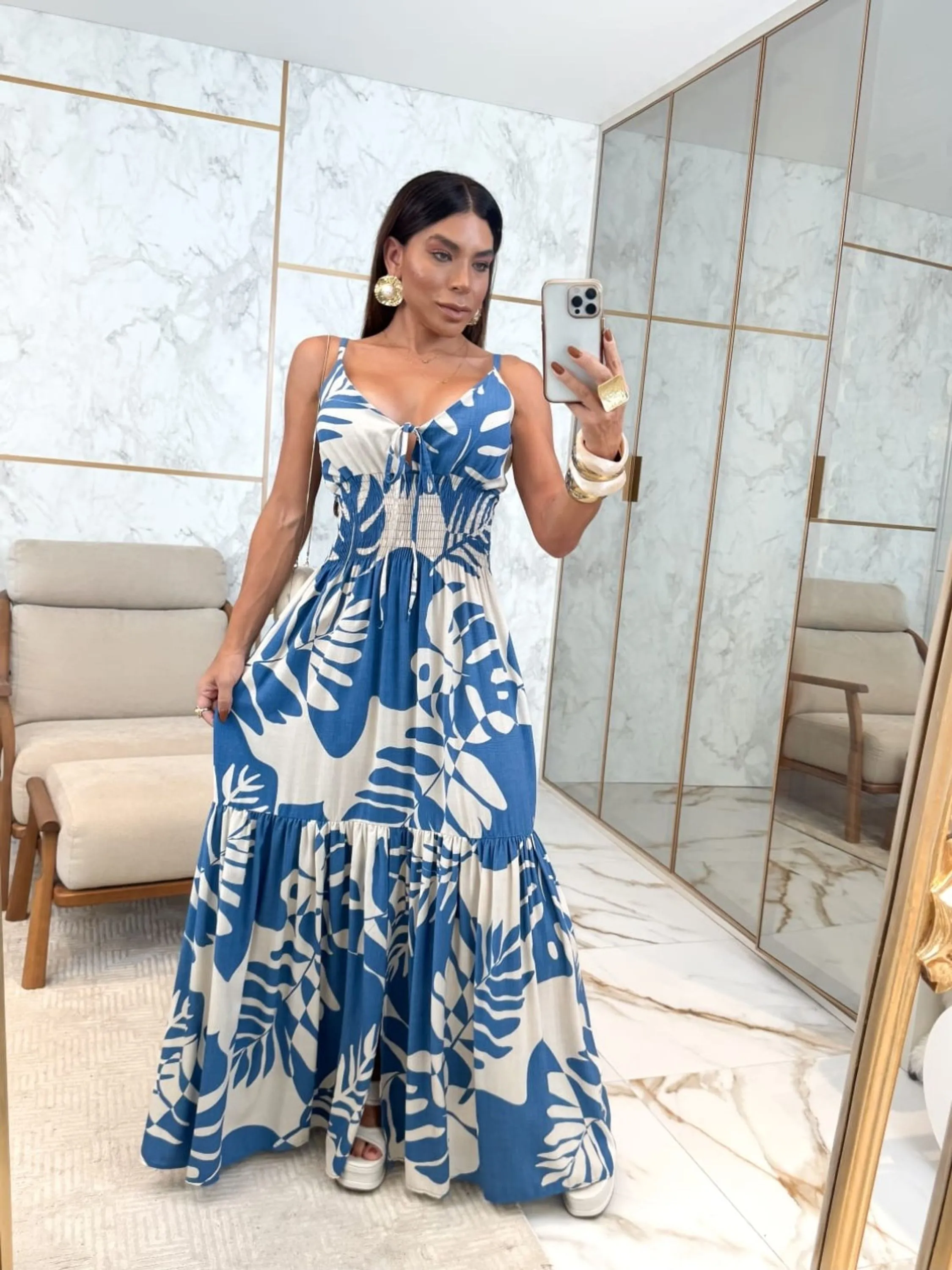 Vestido Sereia Estampado Fany Moda Blogueira