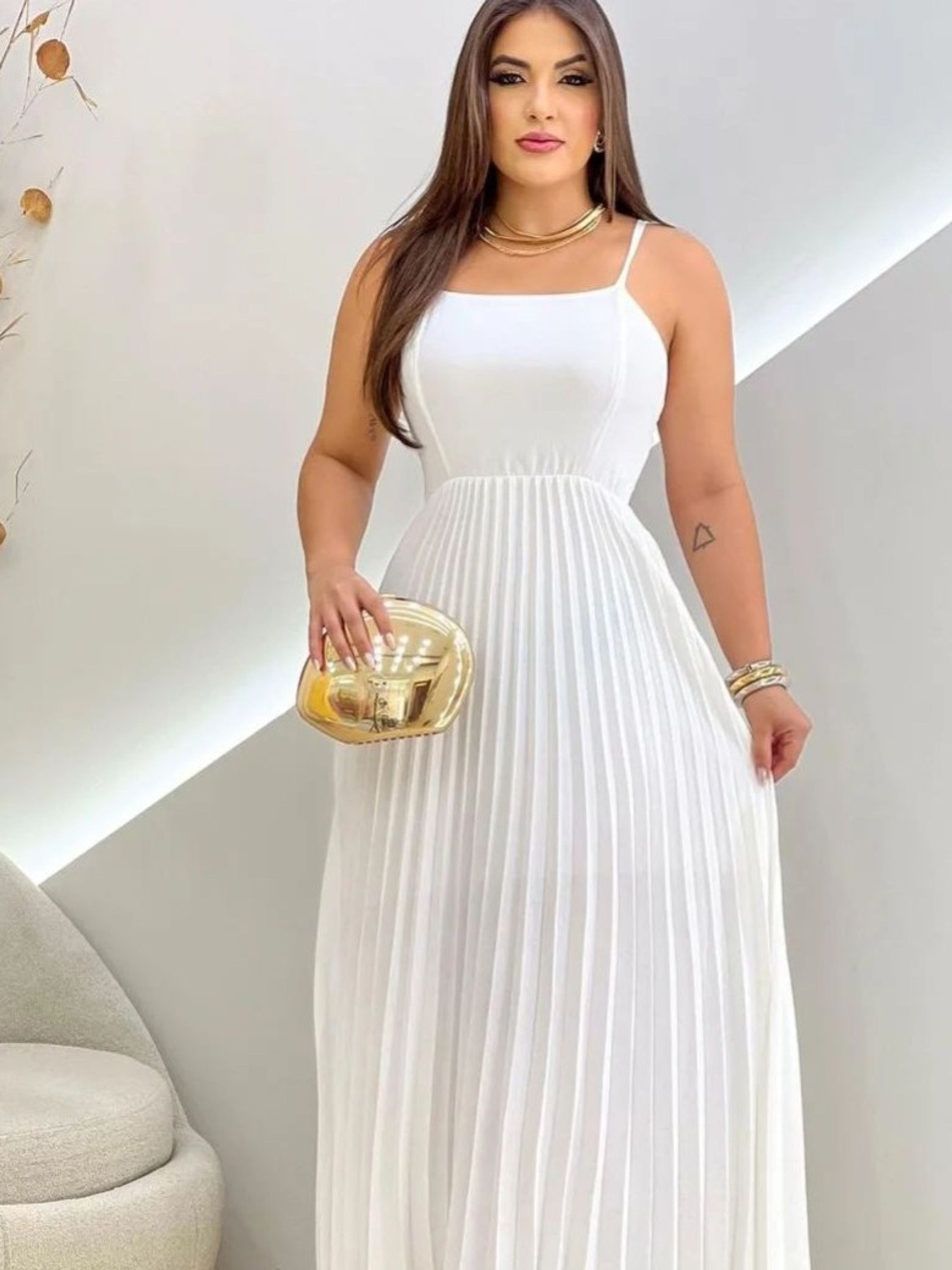 Vestido Plissado Encanto Moda Blogueira Coleção Festas