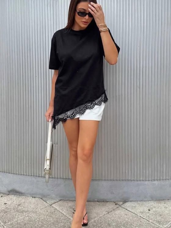 Blusa com Renda Moda Blogueira