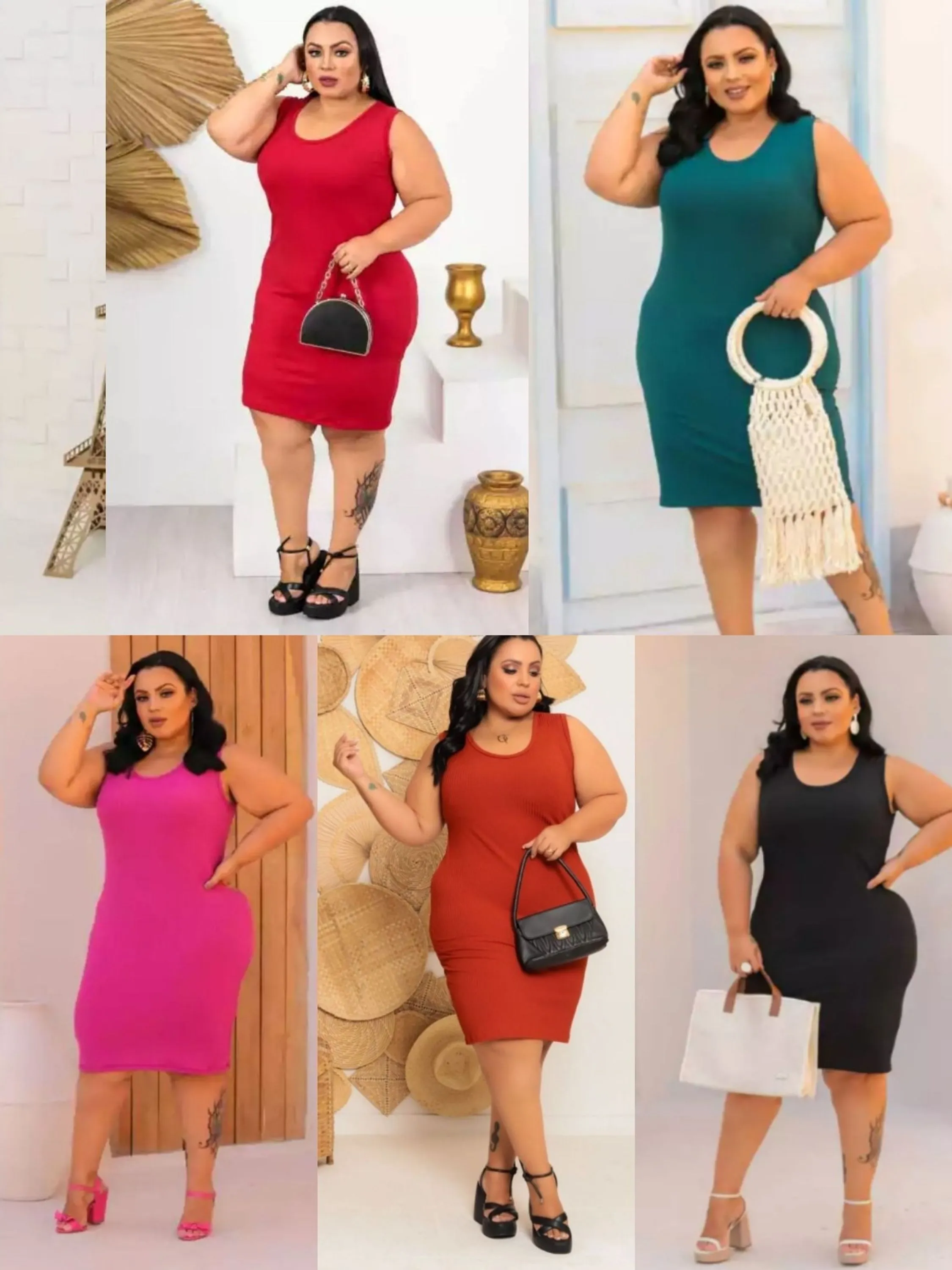 Vestido Regata Canelado Plus Size Moda Blogueira