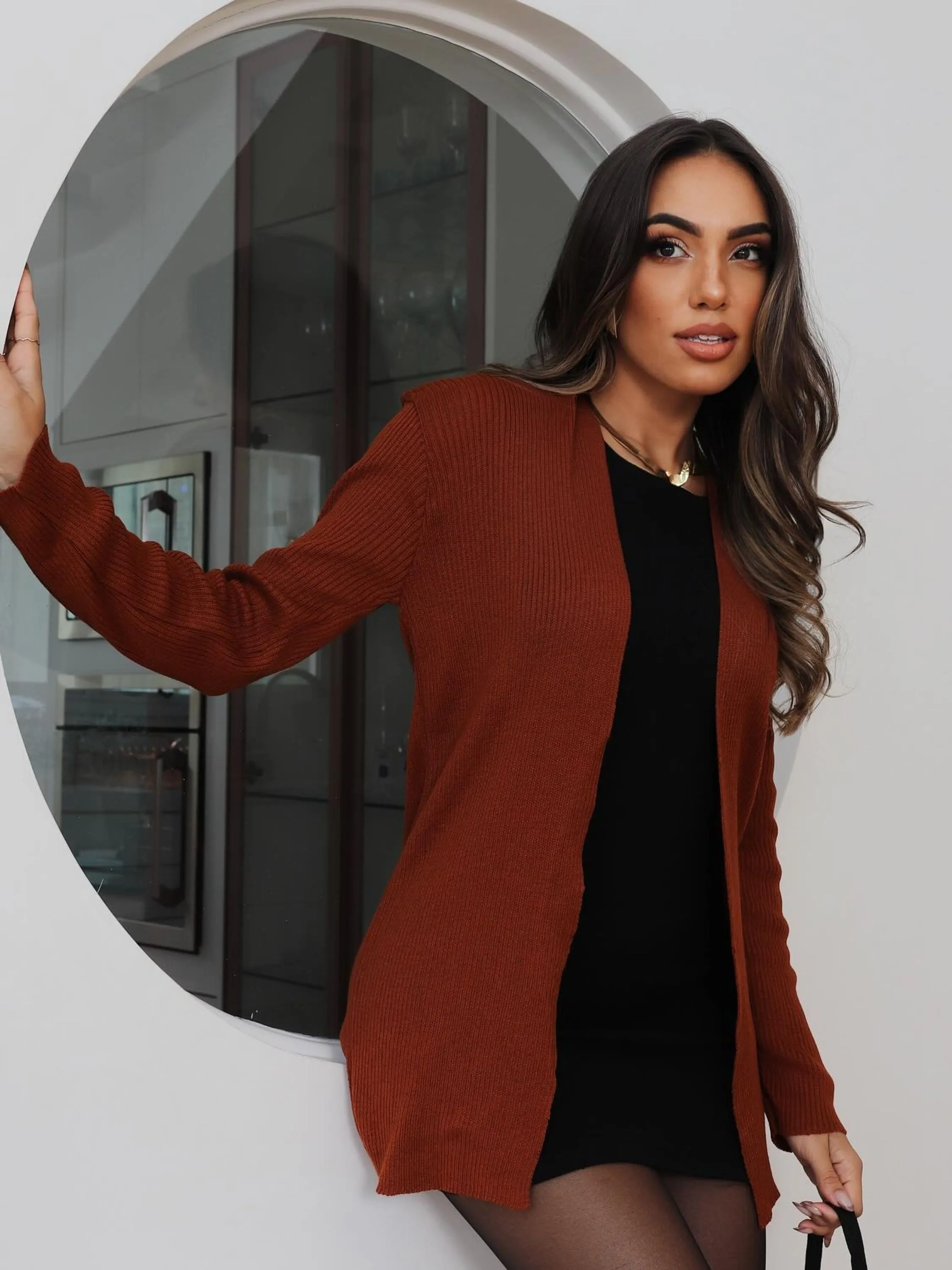 Cardigan Canelado Tricô  Moda Blogueira Casaco Feminino Moda