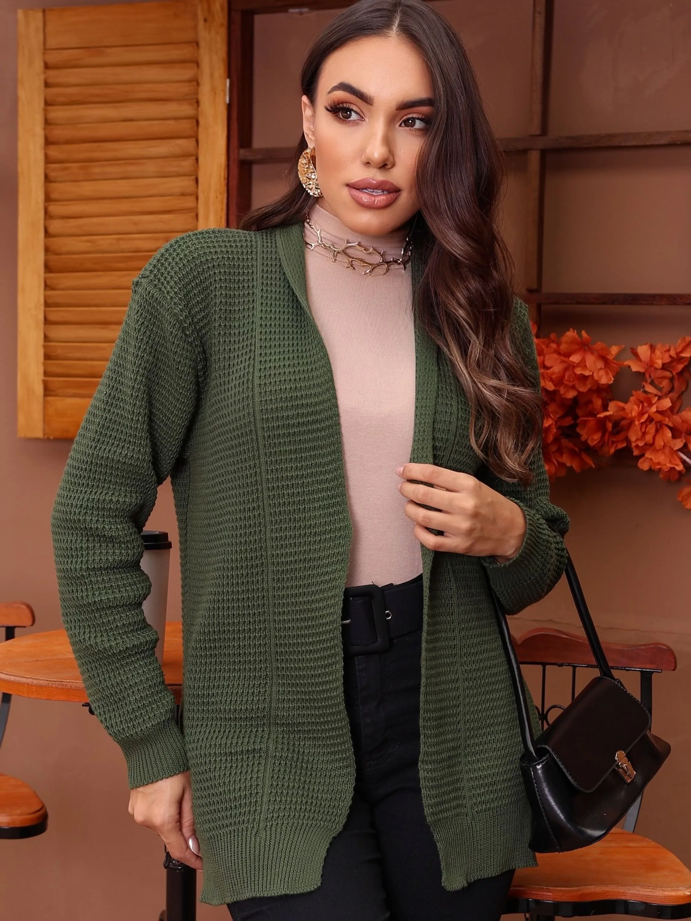 Casaco Aurora Tricô Moda Blogueira
