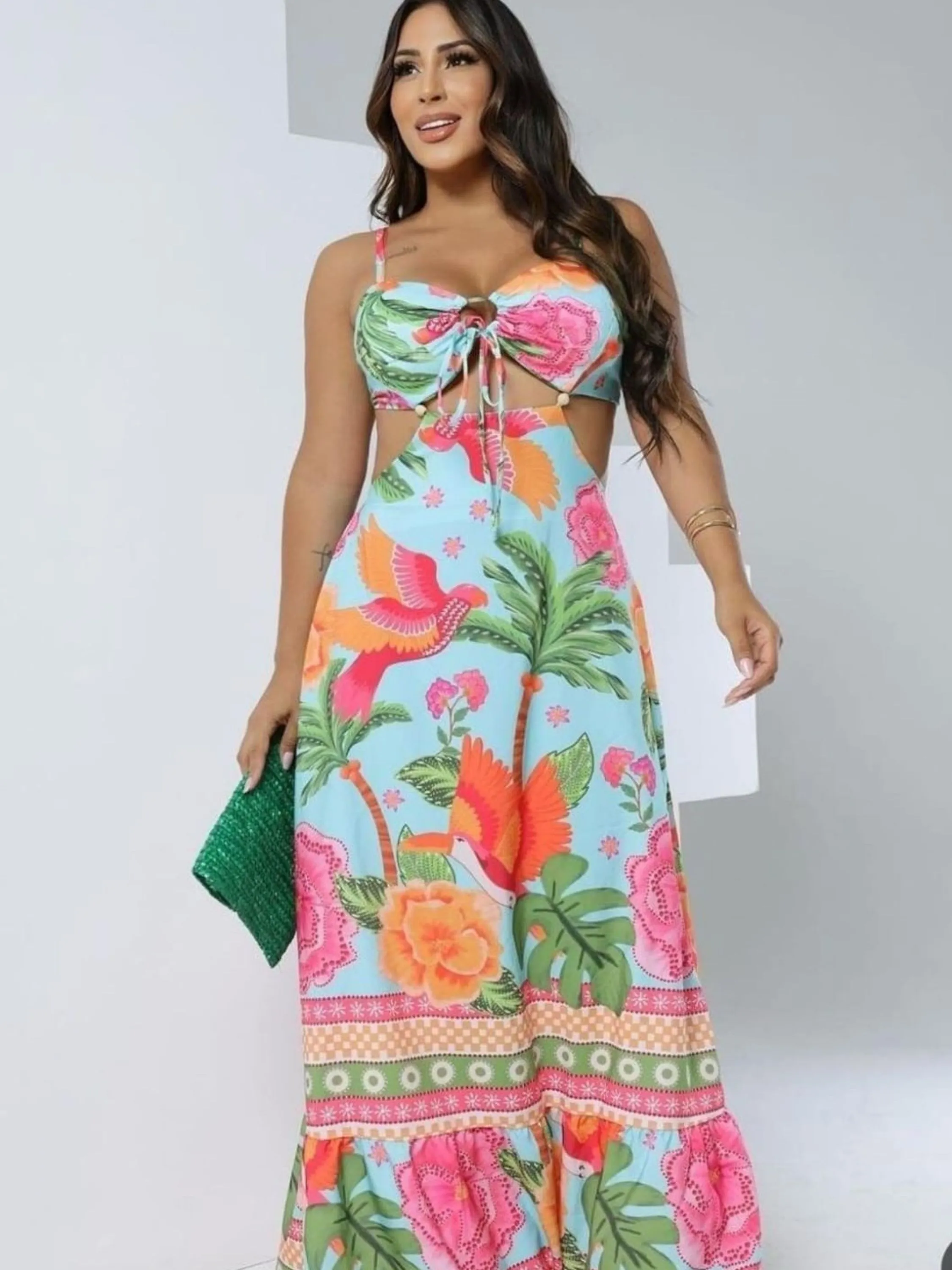 Vestido Longo Tropical Inspiração