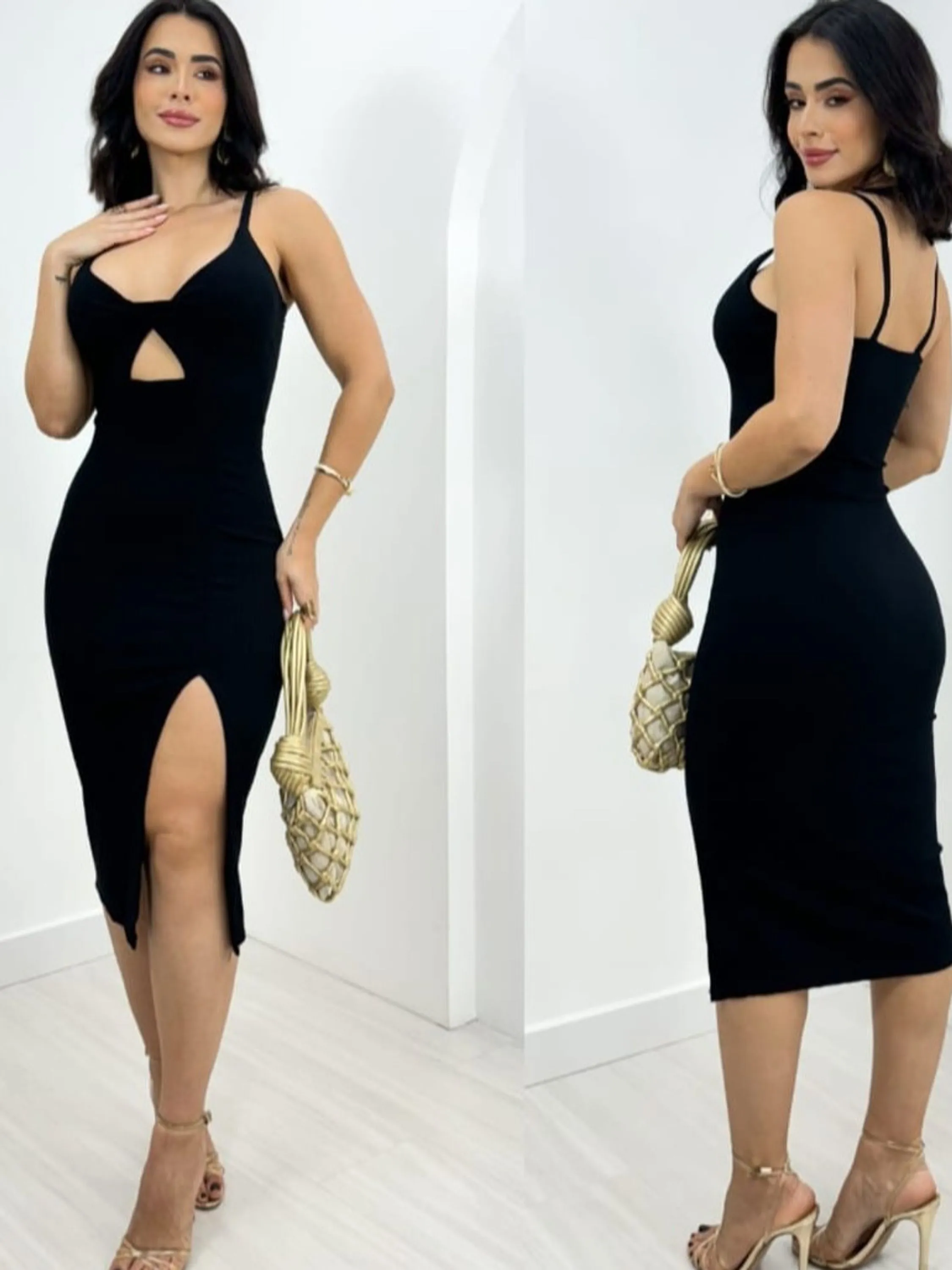 Vestido Isa Canelado Premium Moda Blogueira