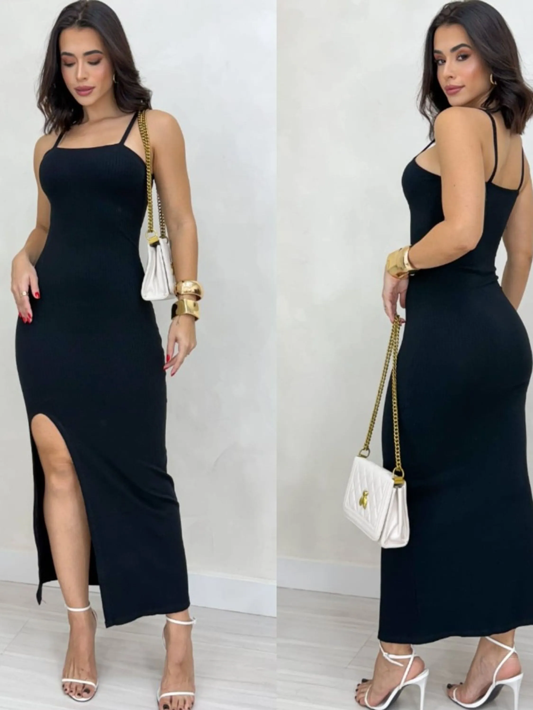 Vestido Leila Canelado Algodão Premium Moda Blogueira