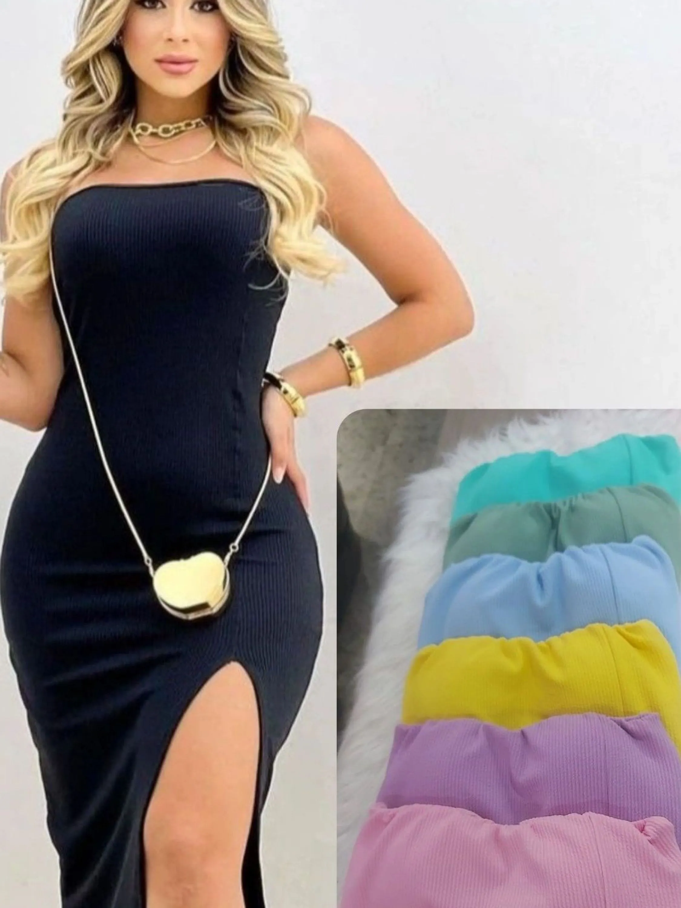 Vestido Anaruga Fenda  Cores Verão  Moda Blogueira Modinha Gringa