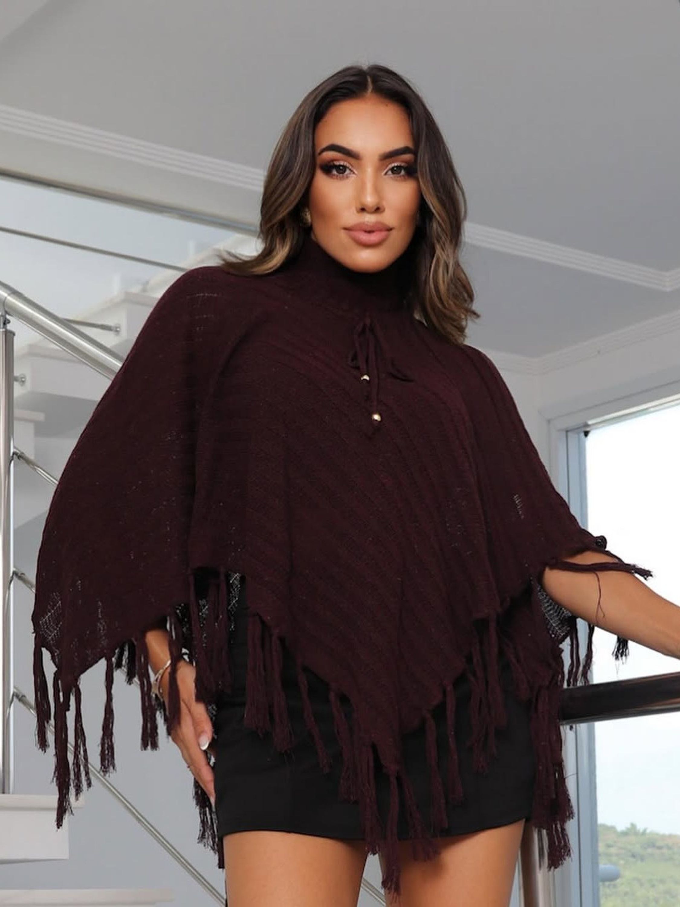 Poncho Diva Moda Blogueira Moda Outono Inverno