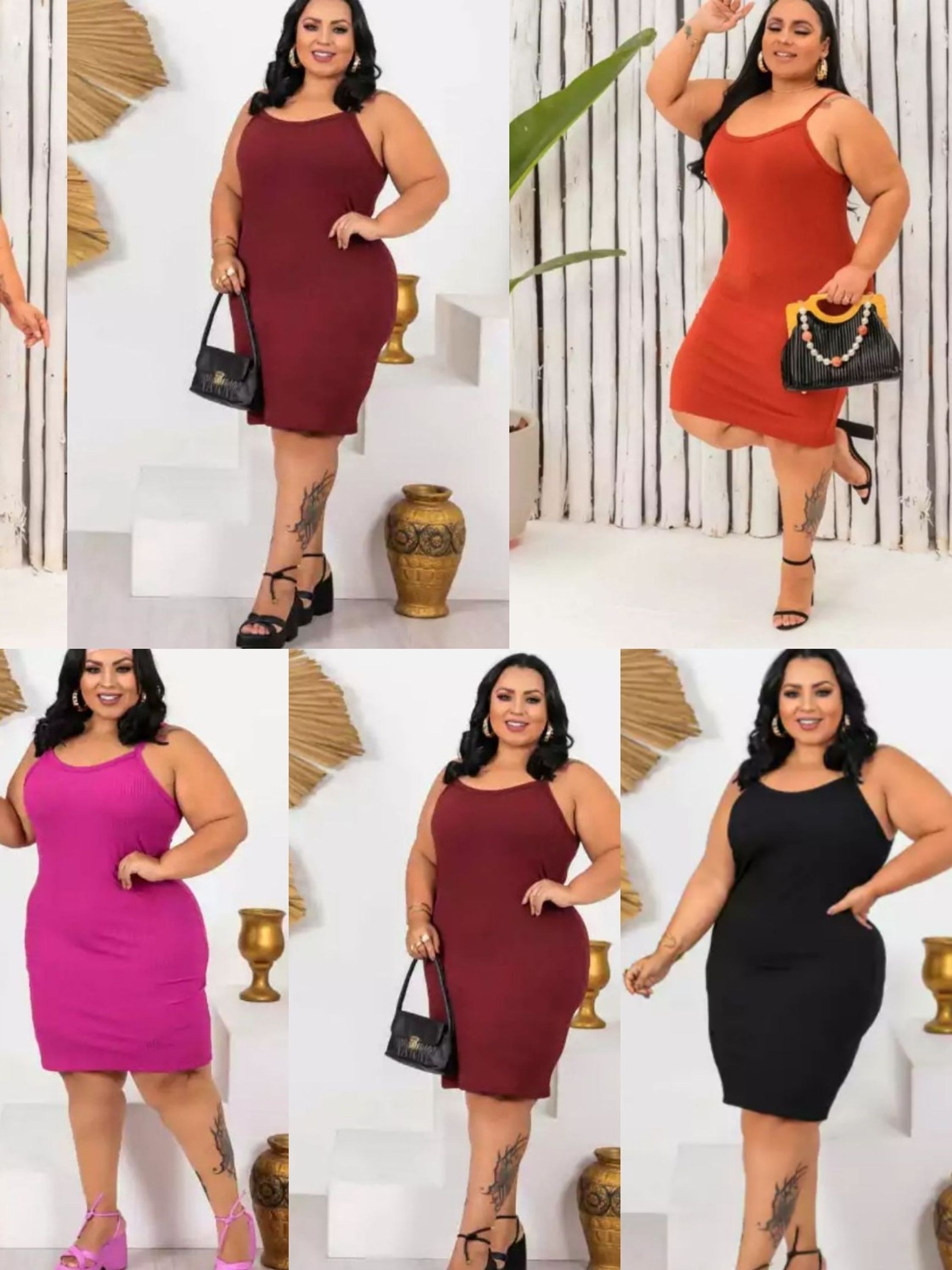 Vestido Alcinha Canelado Plus Size Moda Blogueira