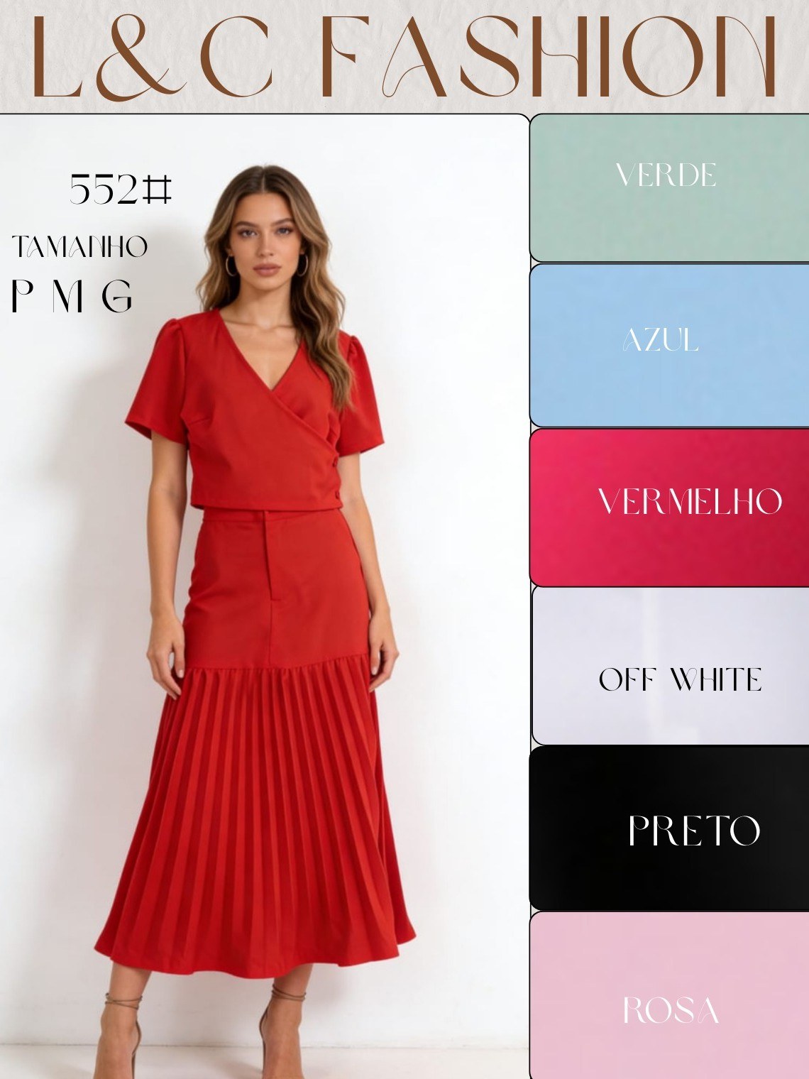 Conjunto de saia, elegante e sofisticado