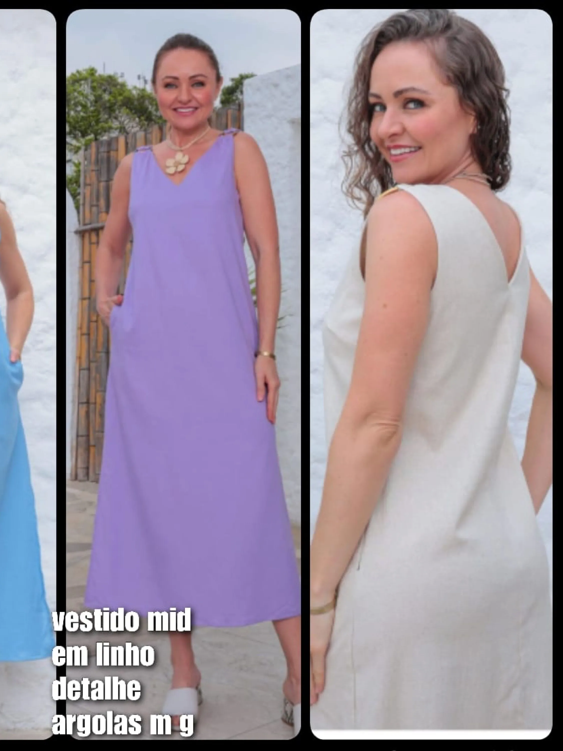 Vestido Midi em Linho veste M e G
