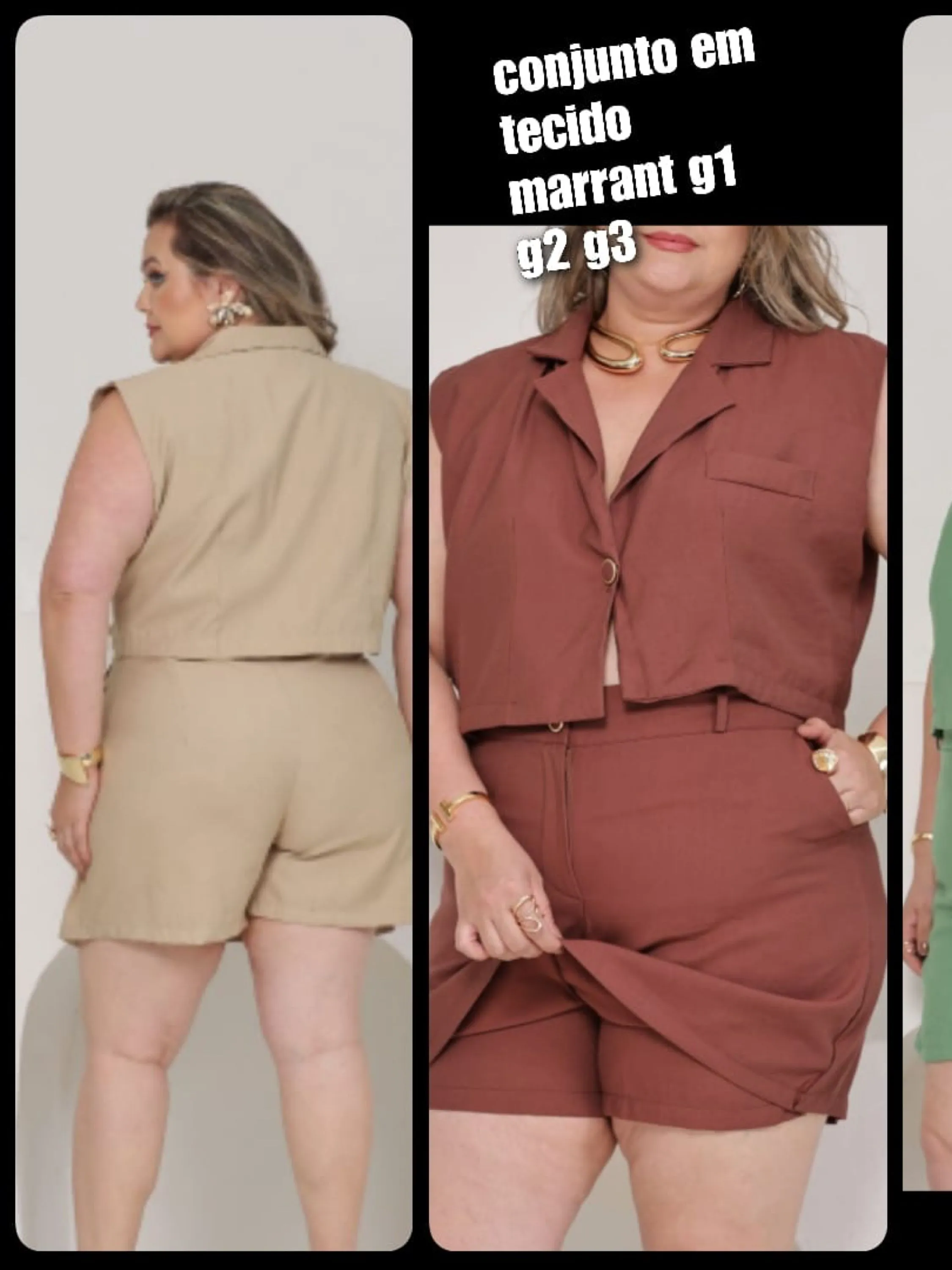 Conjunto em Tecido Marrante G1, G2 e G3