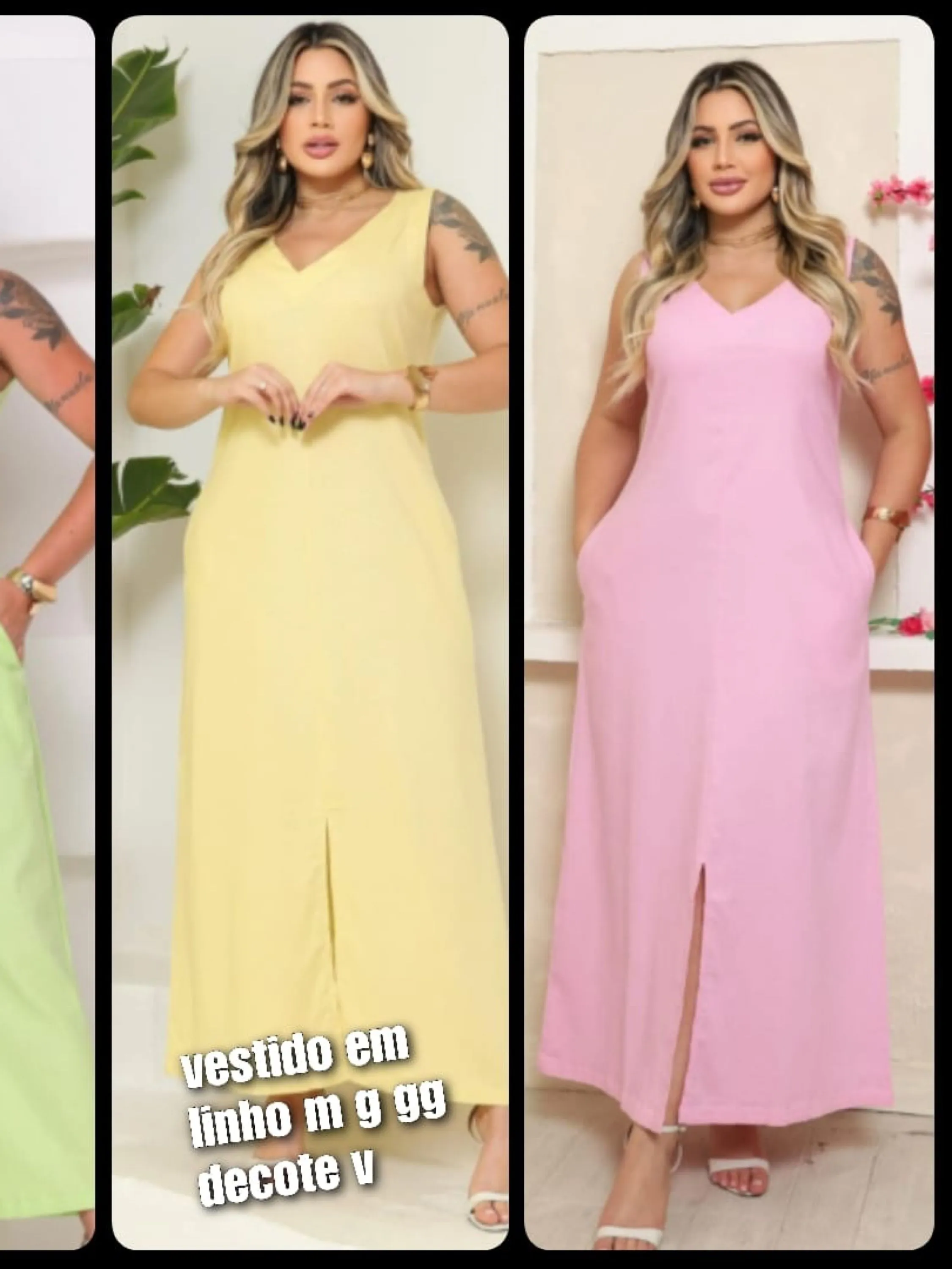 Vestido em Linho M, G e GG