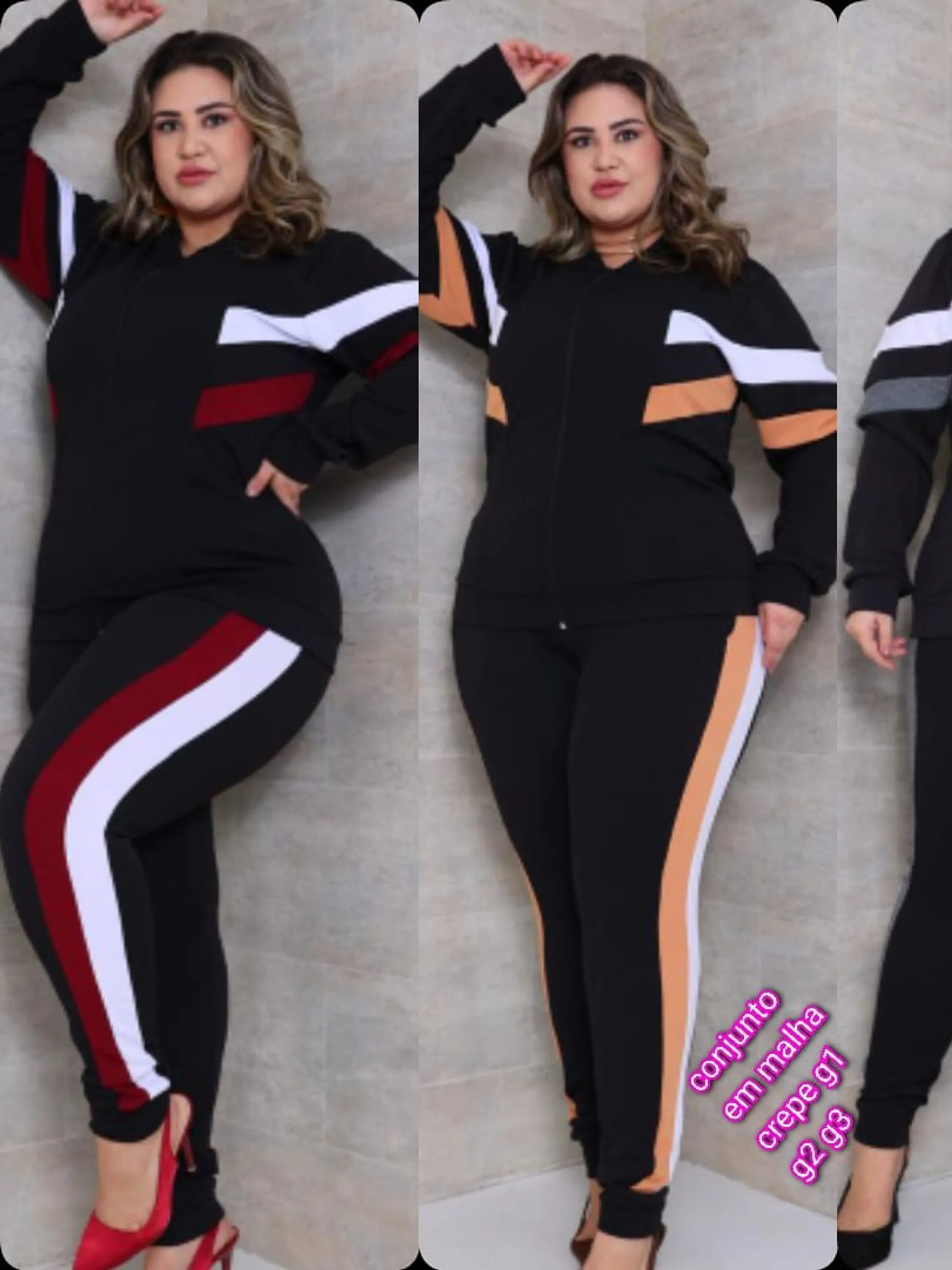 conjunto em malha crepe g1 g2 g3