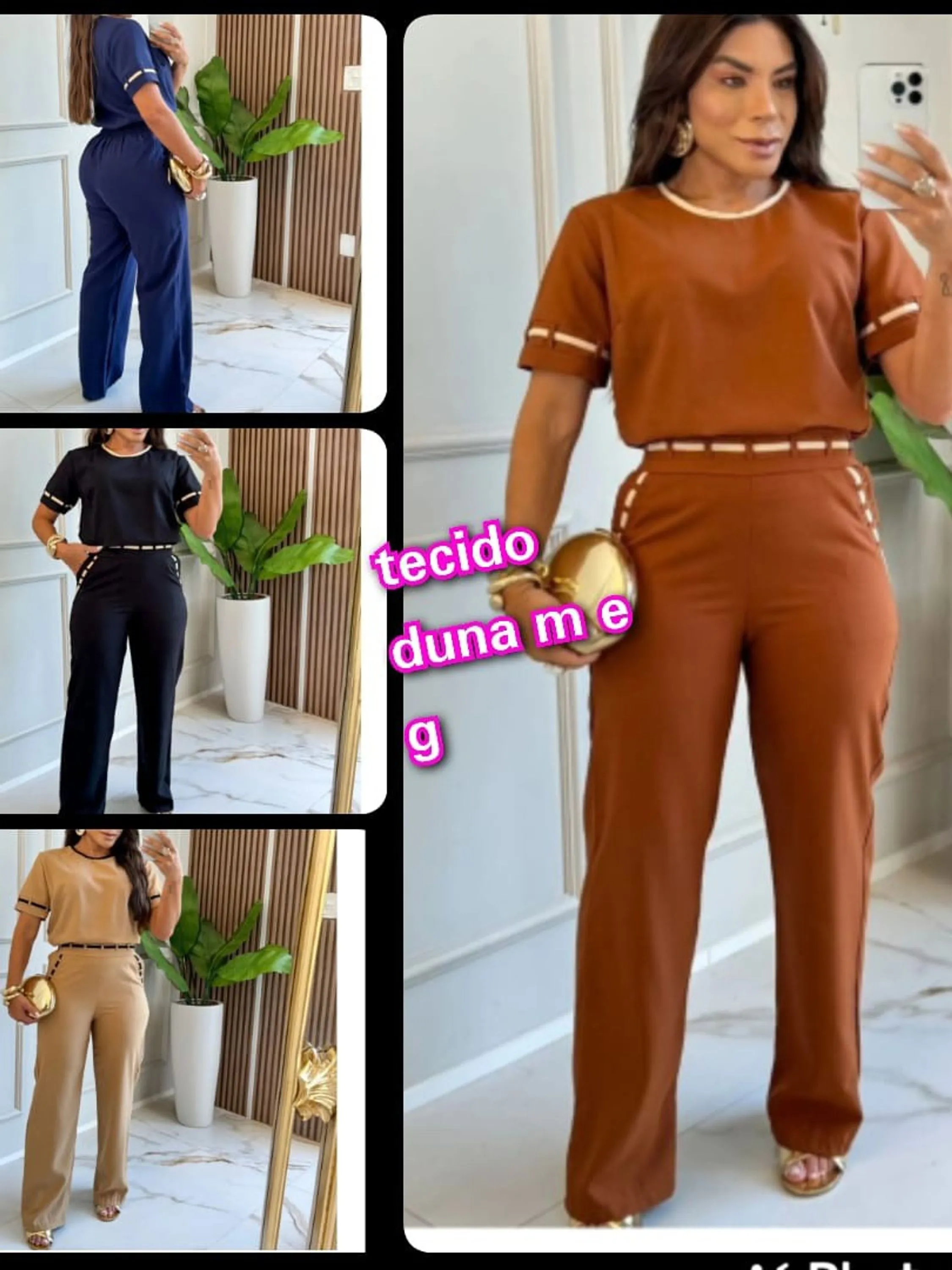 conjunto em tecido duna m e g