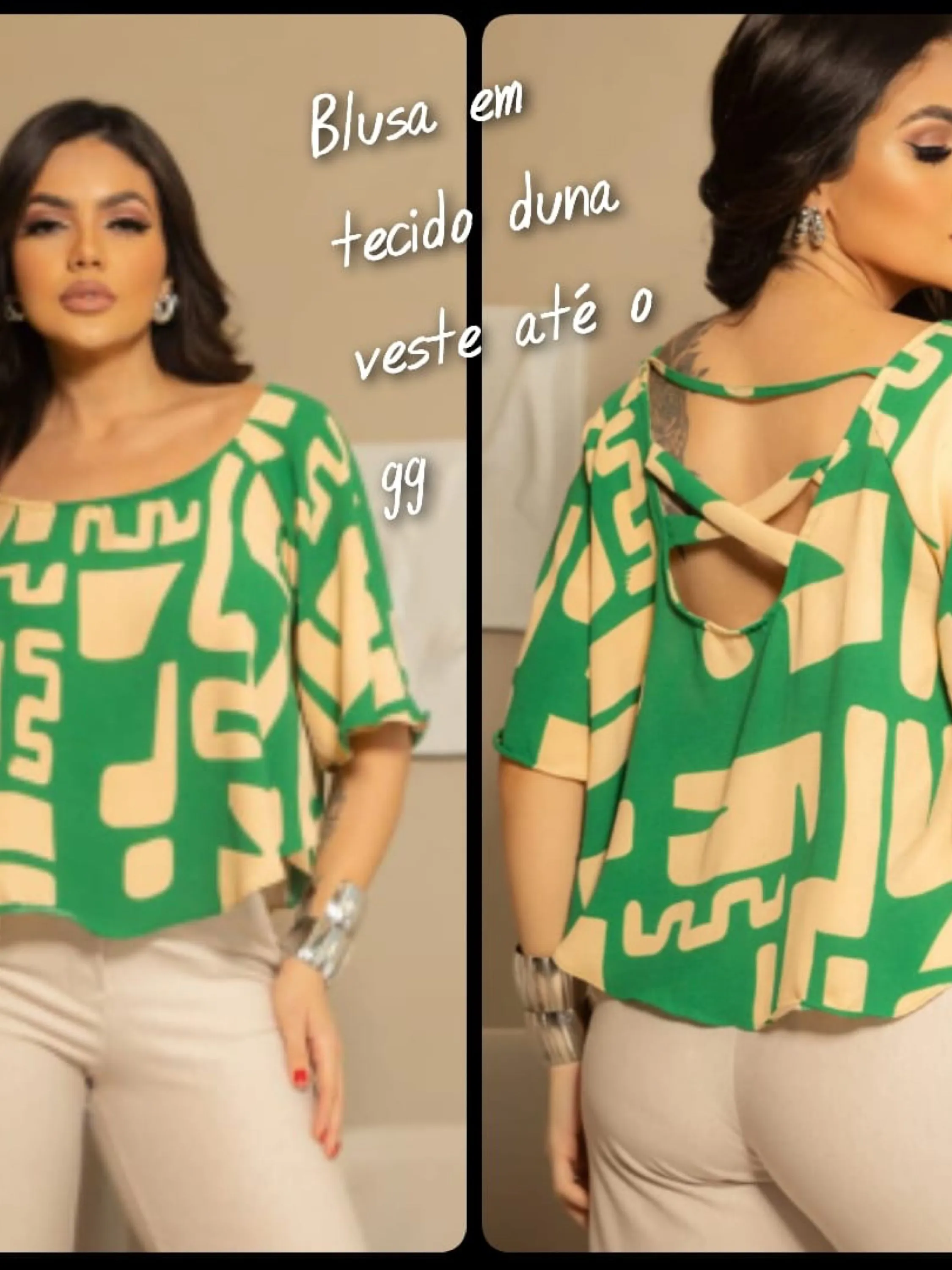 Blusa em tecido duna veste até o GG